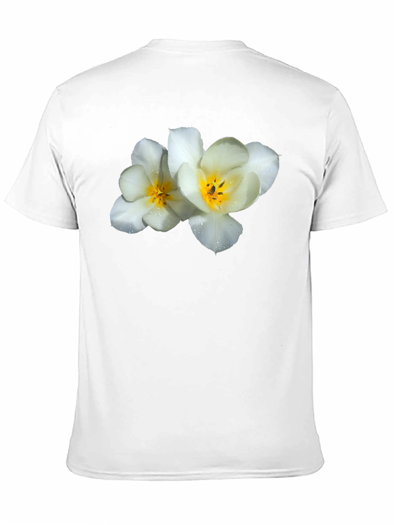 Black Floral Graphic Tee - White Flowers on Black view 11