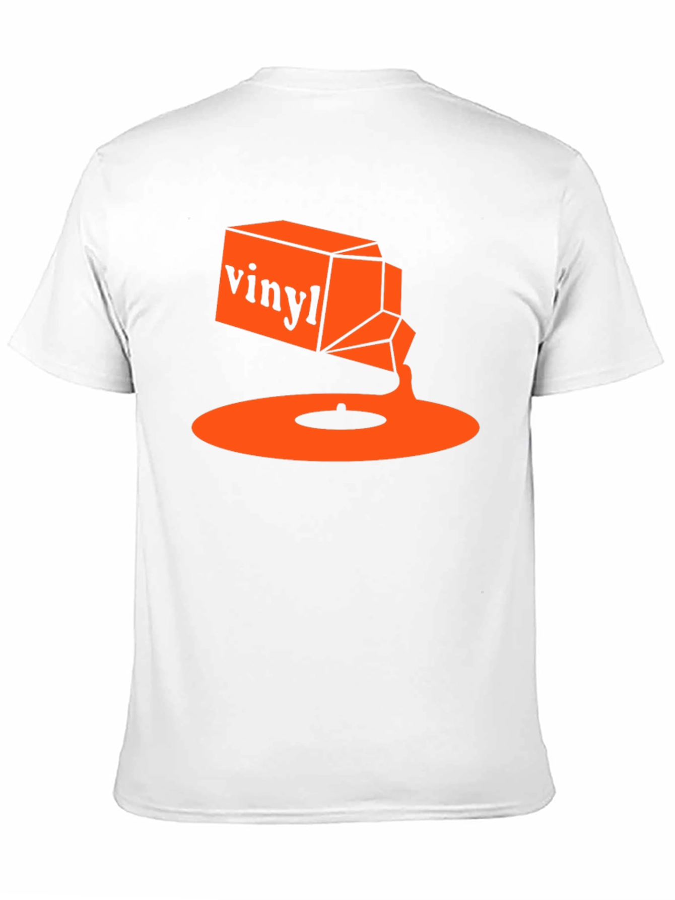 Black Vinyl Music T-Shirt - Retro Orange Design view 11