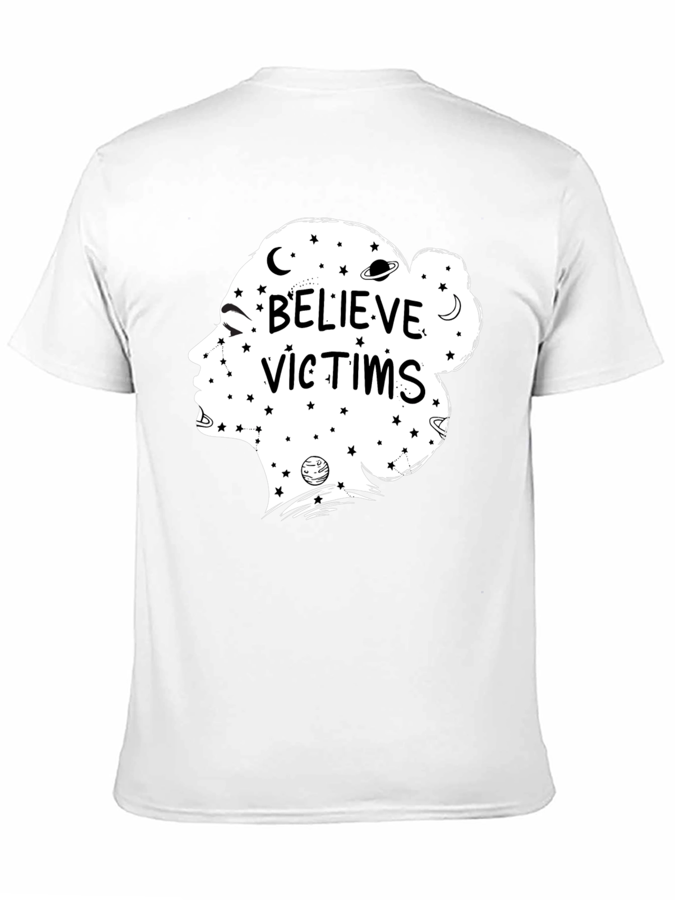 Black Believe Victims Graphic Tee - Unisex Black T-Shirt view 11