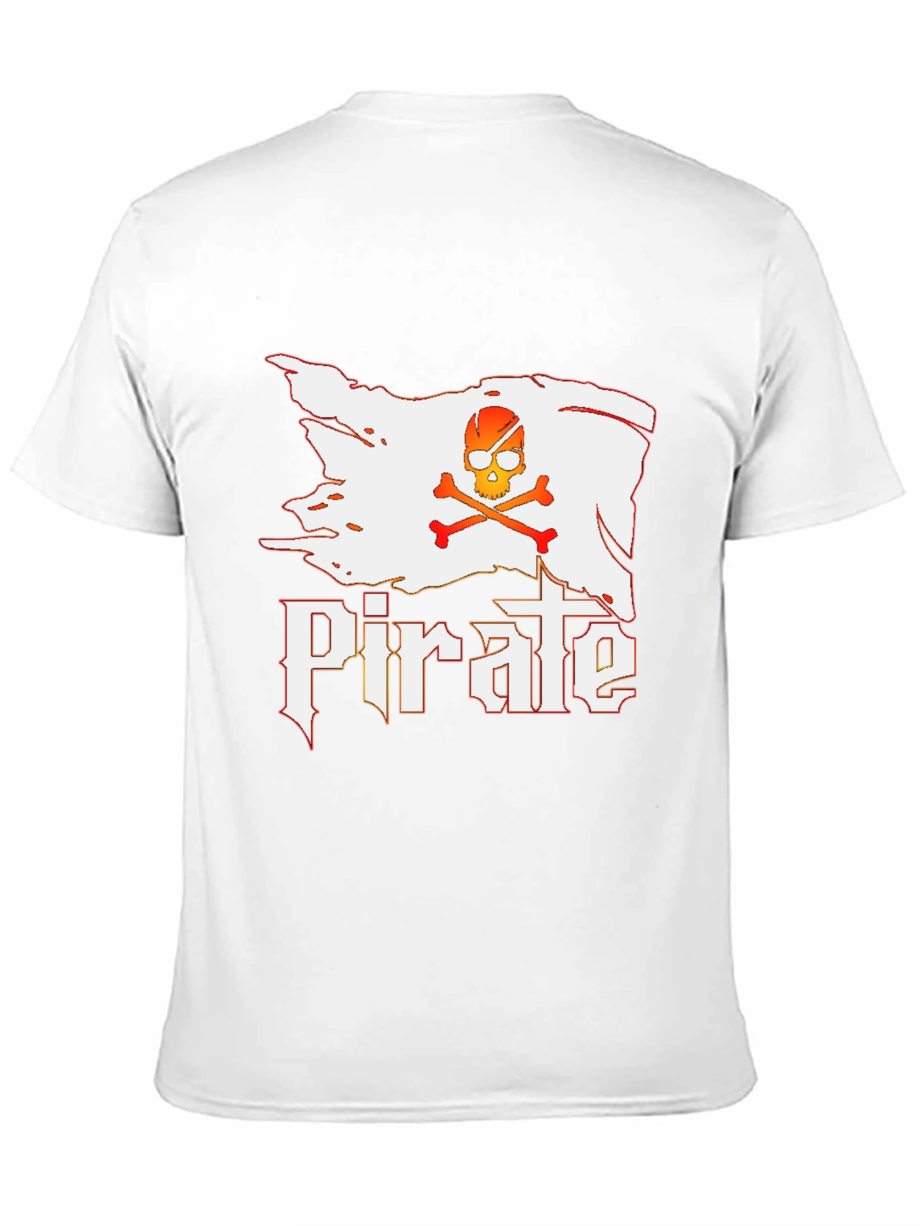 Black Pirate Skull Graphic T-Shirt - Black Cotton Tee view 11