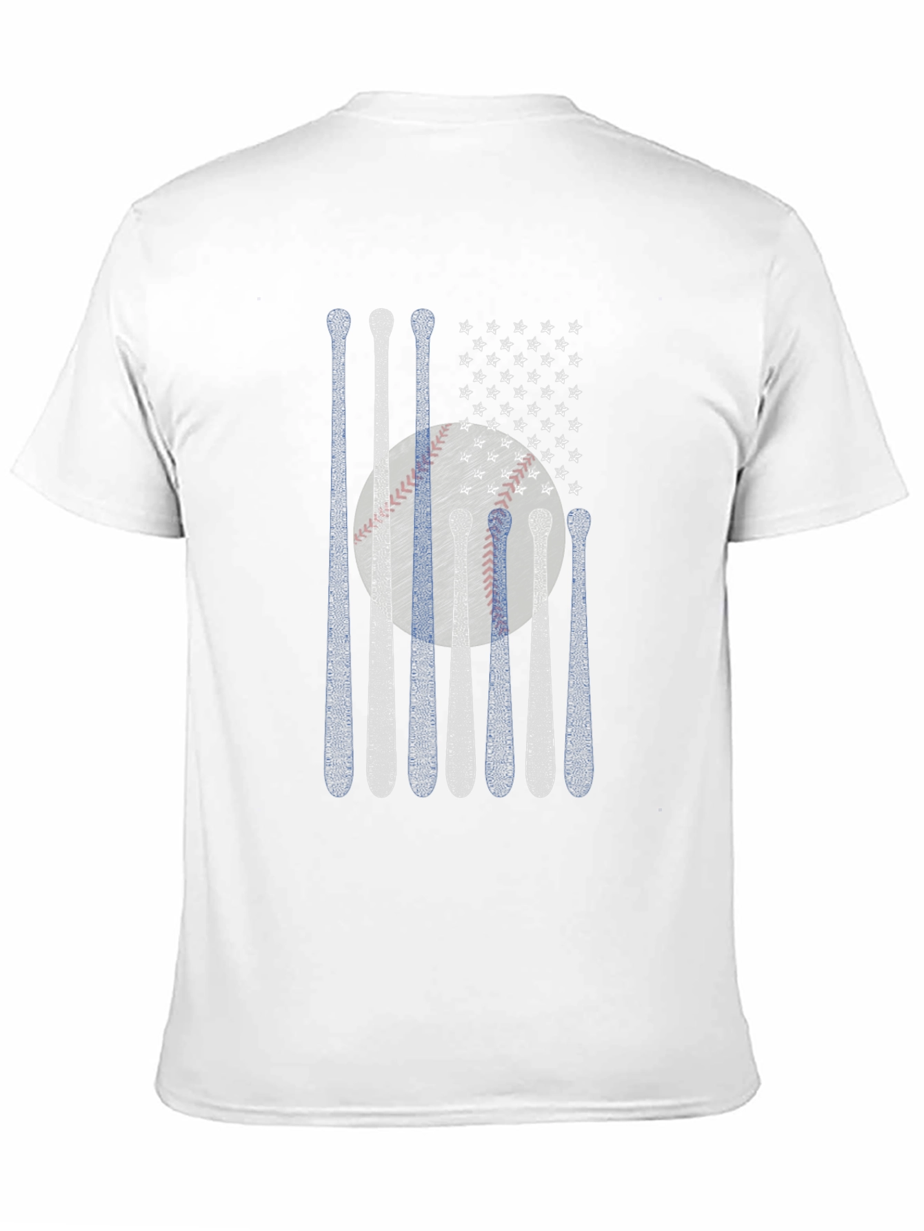 Black Baseball Bats American Flag T-Shirt view 11
