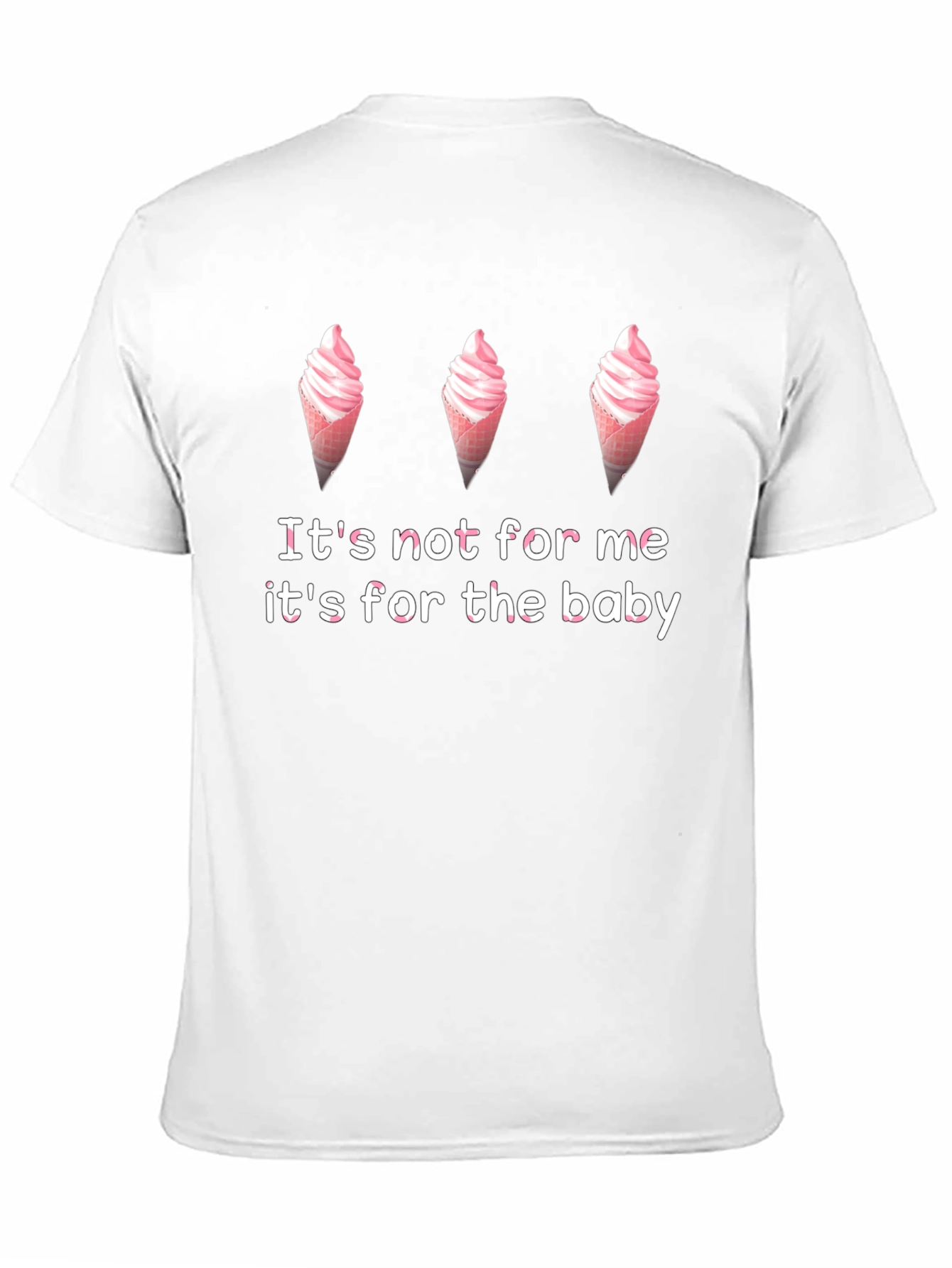 Black Funny Pregnancy Ice Cream T-Shirt - "It's For The Baby" view 11
