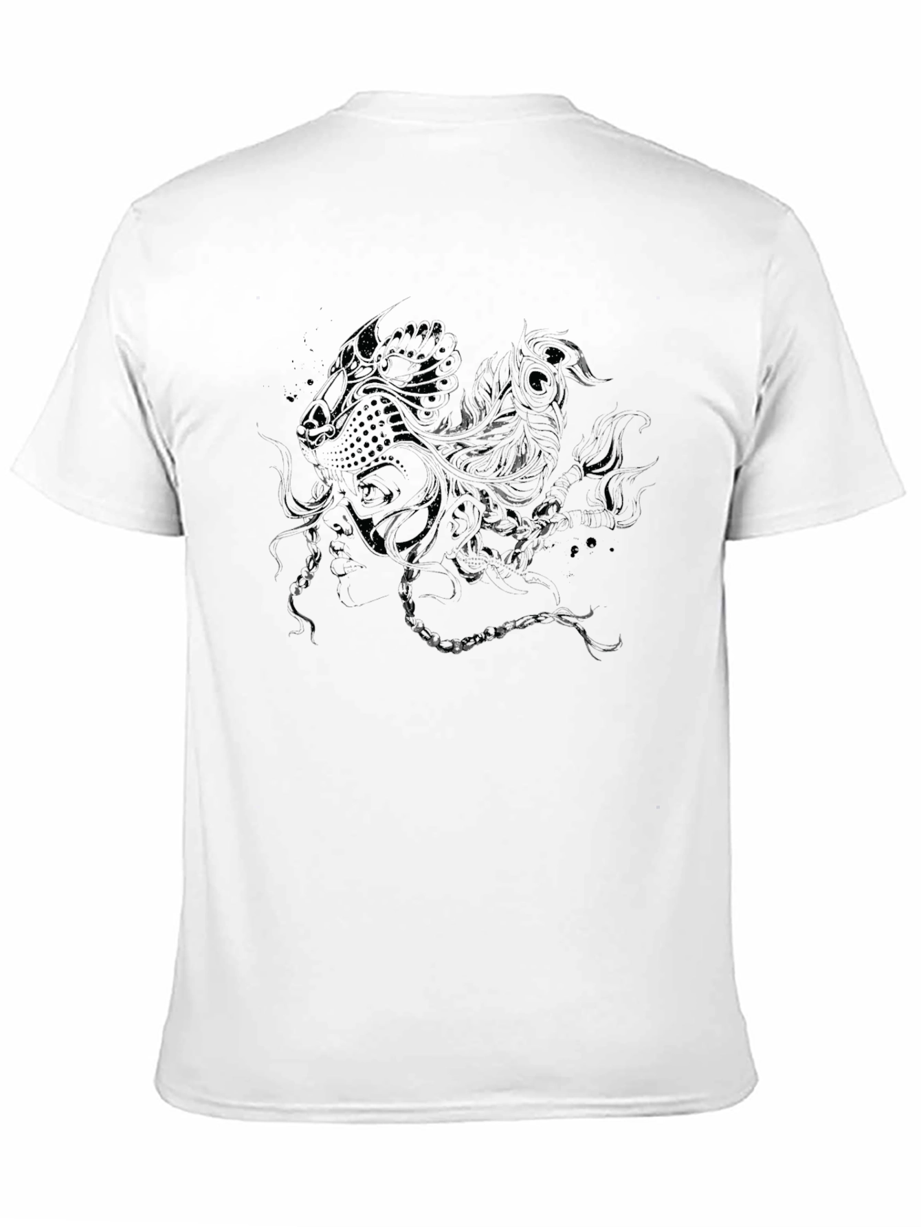 Black Abstract Graphic Print Black T-Shirt view 11