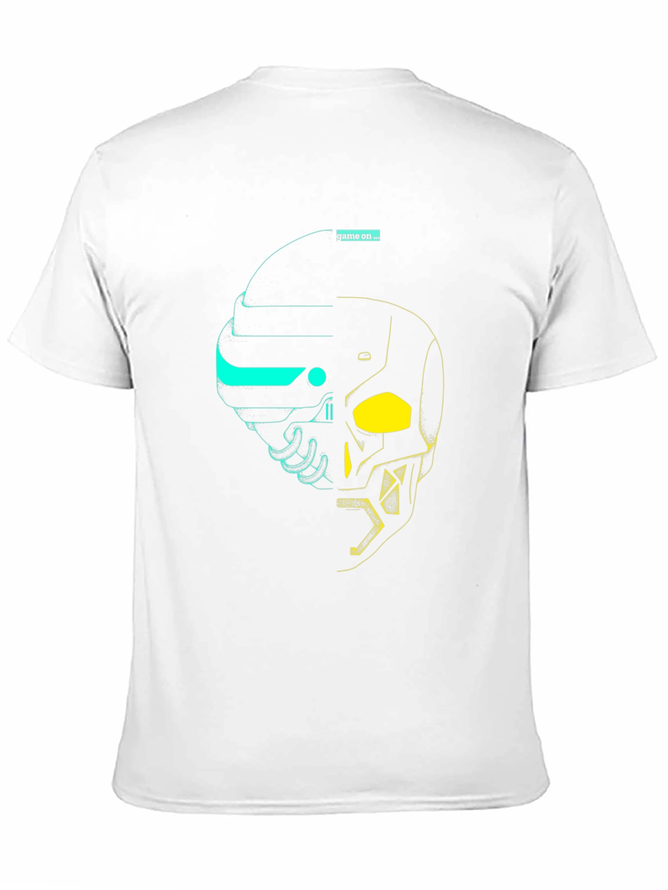 Black Game On Tee: Cyberpunk Skull Graphic T-Shirt view 11