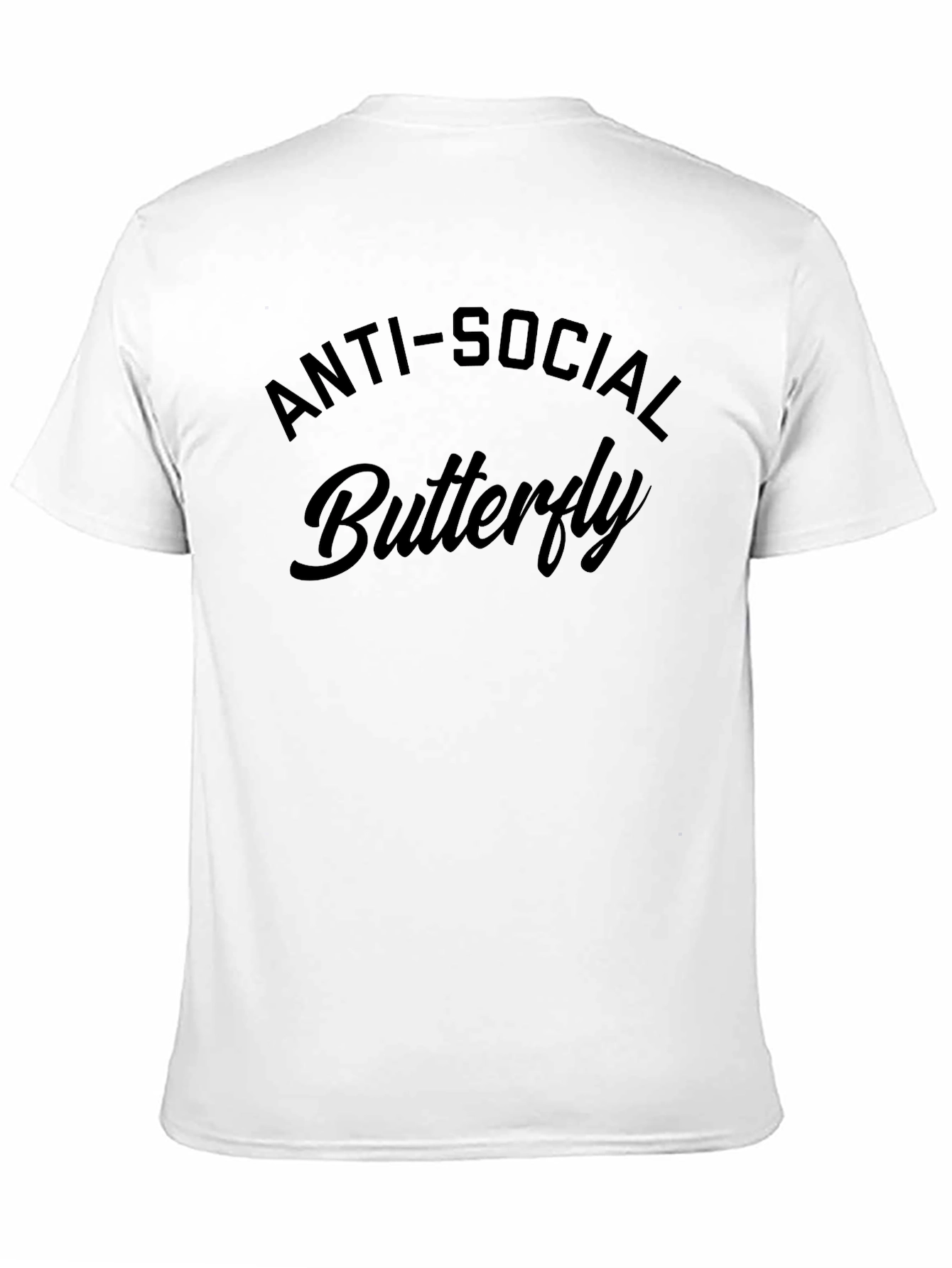 Black Anti-Social Butterfly Black Graphic T-Shirt view 11