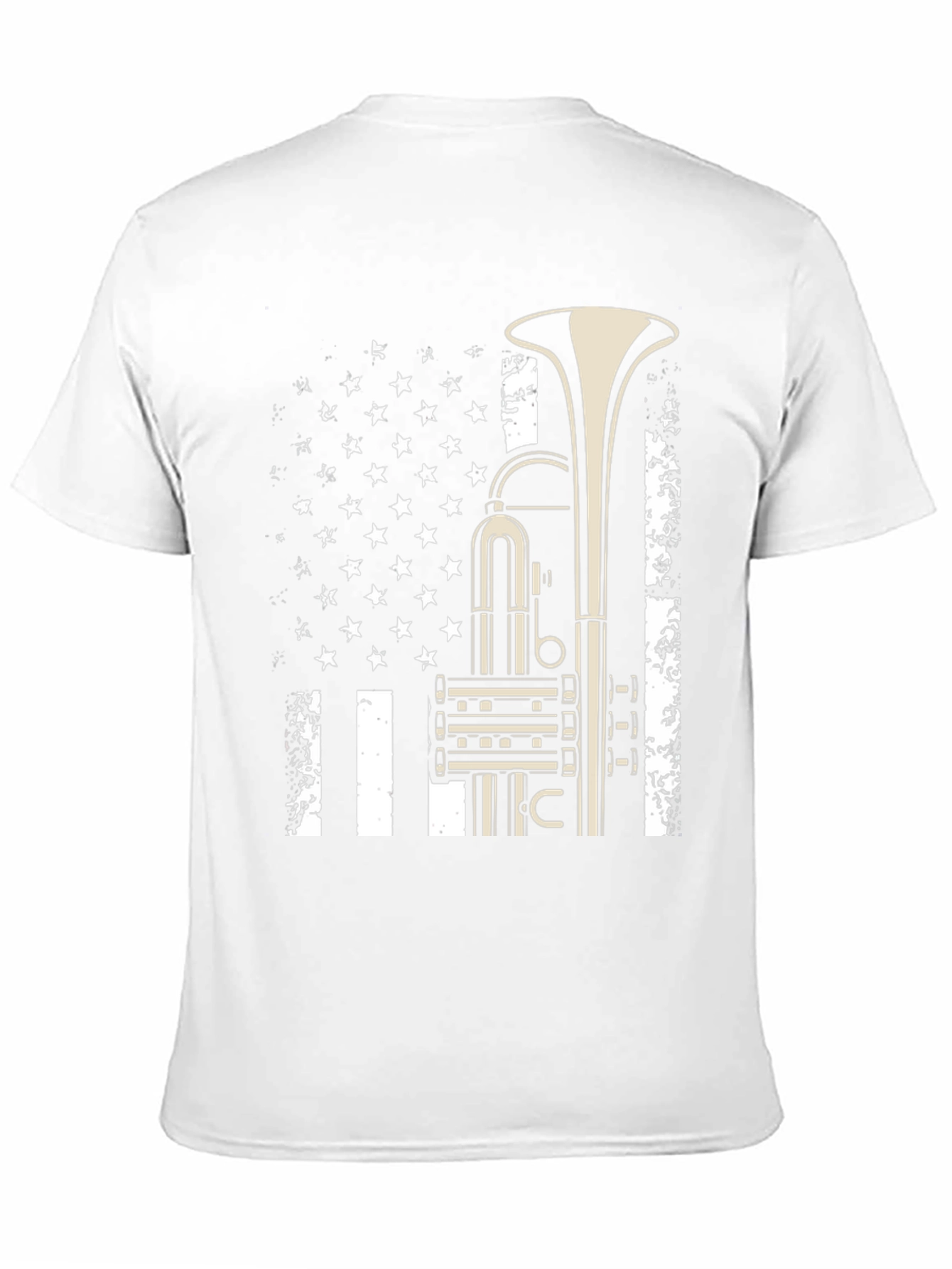 Black Trumpet Flag Graphic Tee - Music Lover Shirt view 11