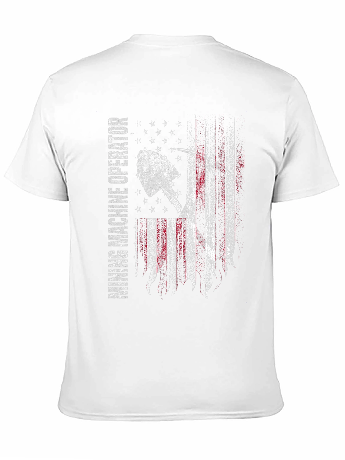 Black Mining Machine Operator USA Flag T-Shirt view 11