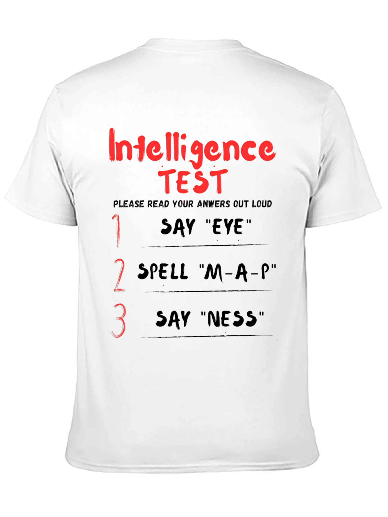 Black Intelligence Test Funny Adult Humor Graphic T-Shirt view 11
