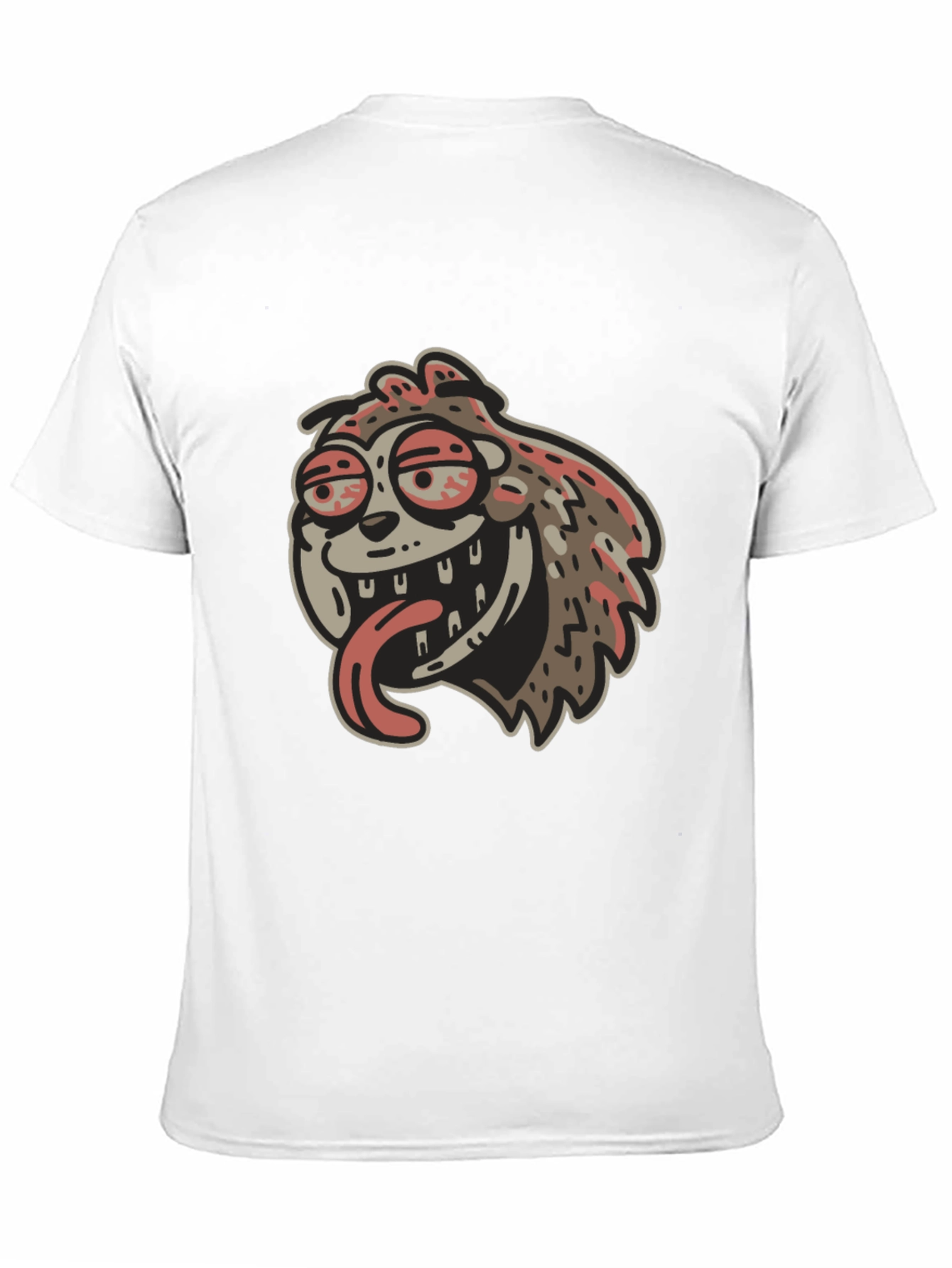 Black Cartoon Sloth Graphic Black T-Shirt view 11