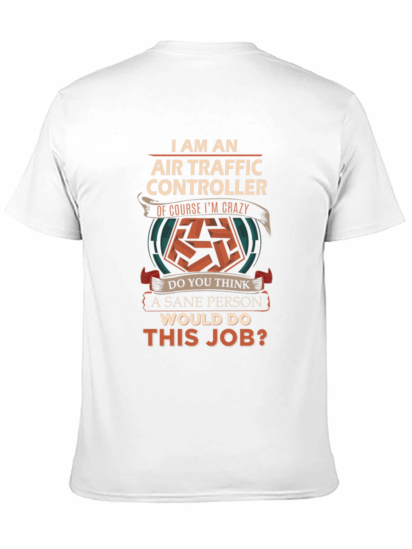 Black Air Traffic Controller Crazy Job T-Shirt view 11