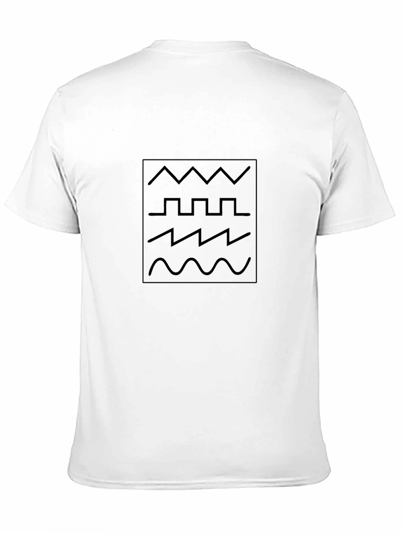 Black Geometric Waveform Pattern T-Shirt view 11