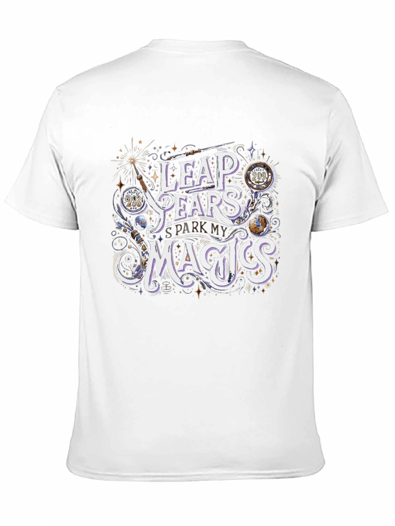 Black Leap Years are Magic Graphic Tee view 11