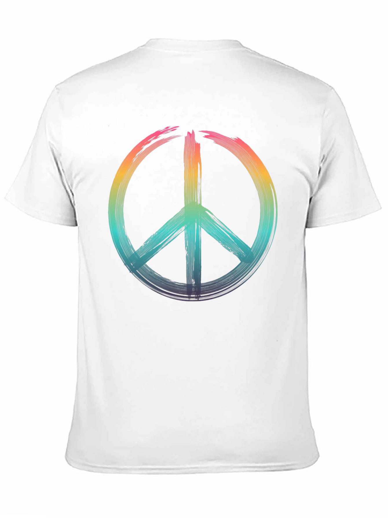 Black Peace Sign Rainbow T-Shirt - Soft Cotton Blend view 11