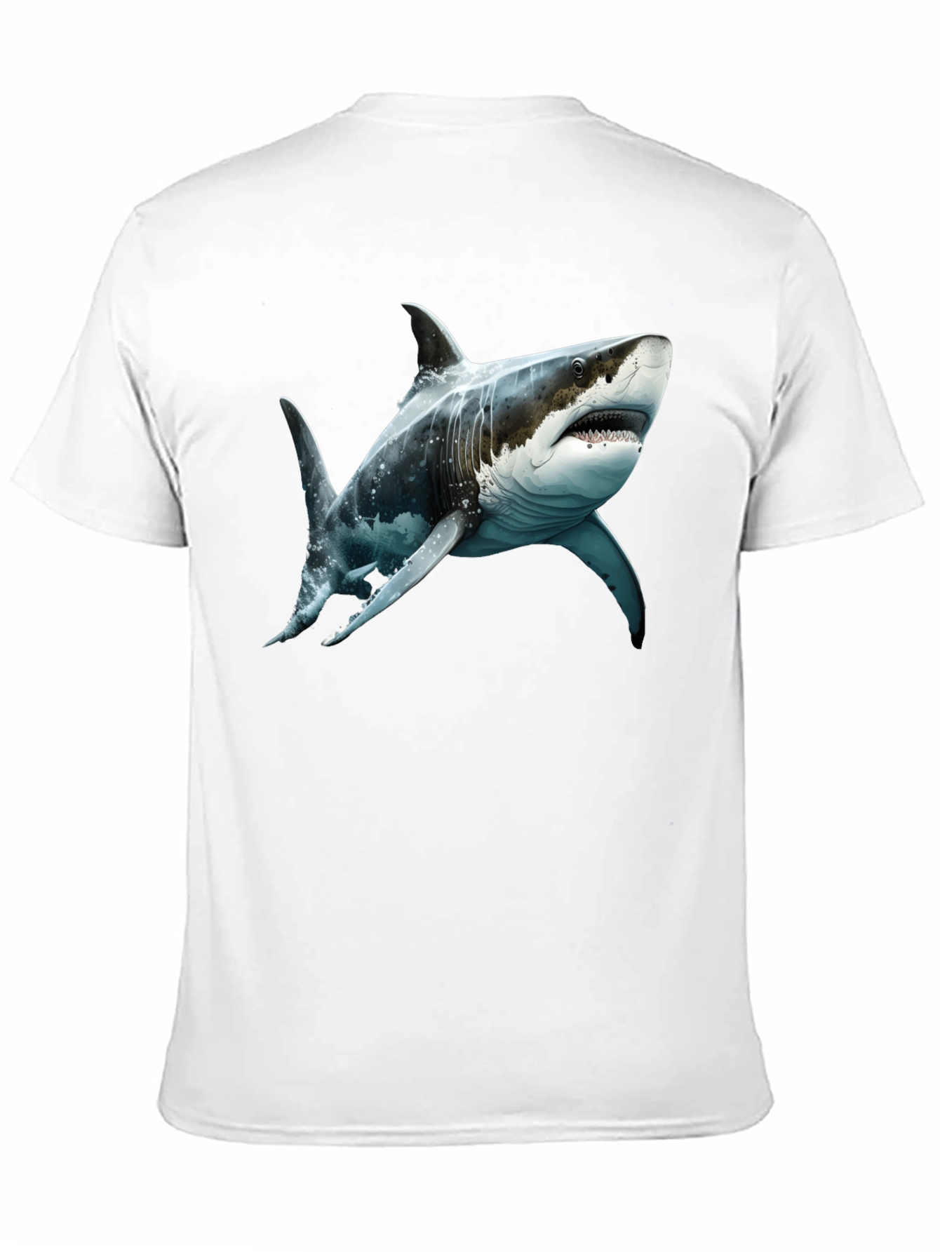 Black Shark Graphic Tee - Men's Black Cotton T-Shirt view 11