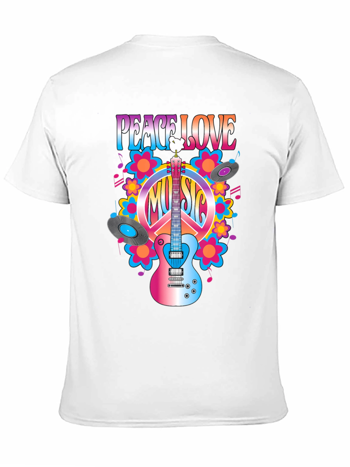 Black Peace Love Music T-Shirt view 11