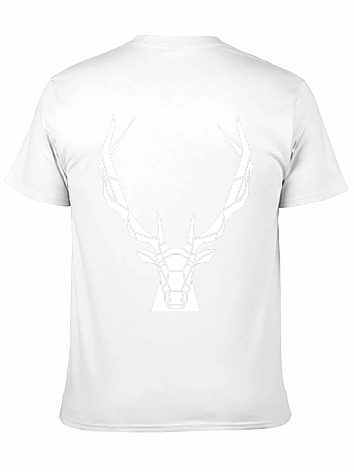 Black Geometric Deer Head T-Shirt - Modern Graphic Tee view 11