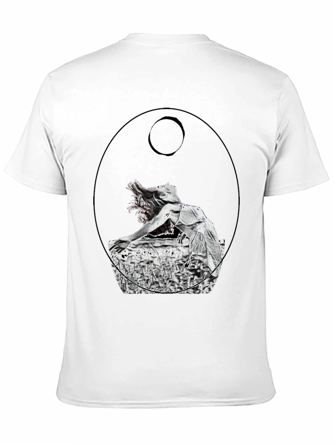 Black Abstract Graphic Print Black T-Shirt view 11