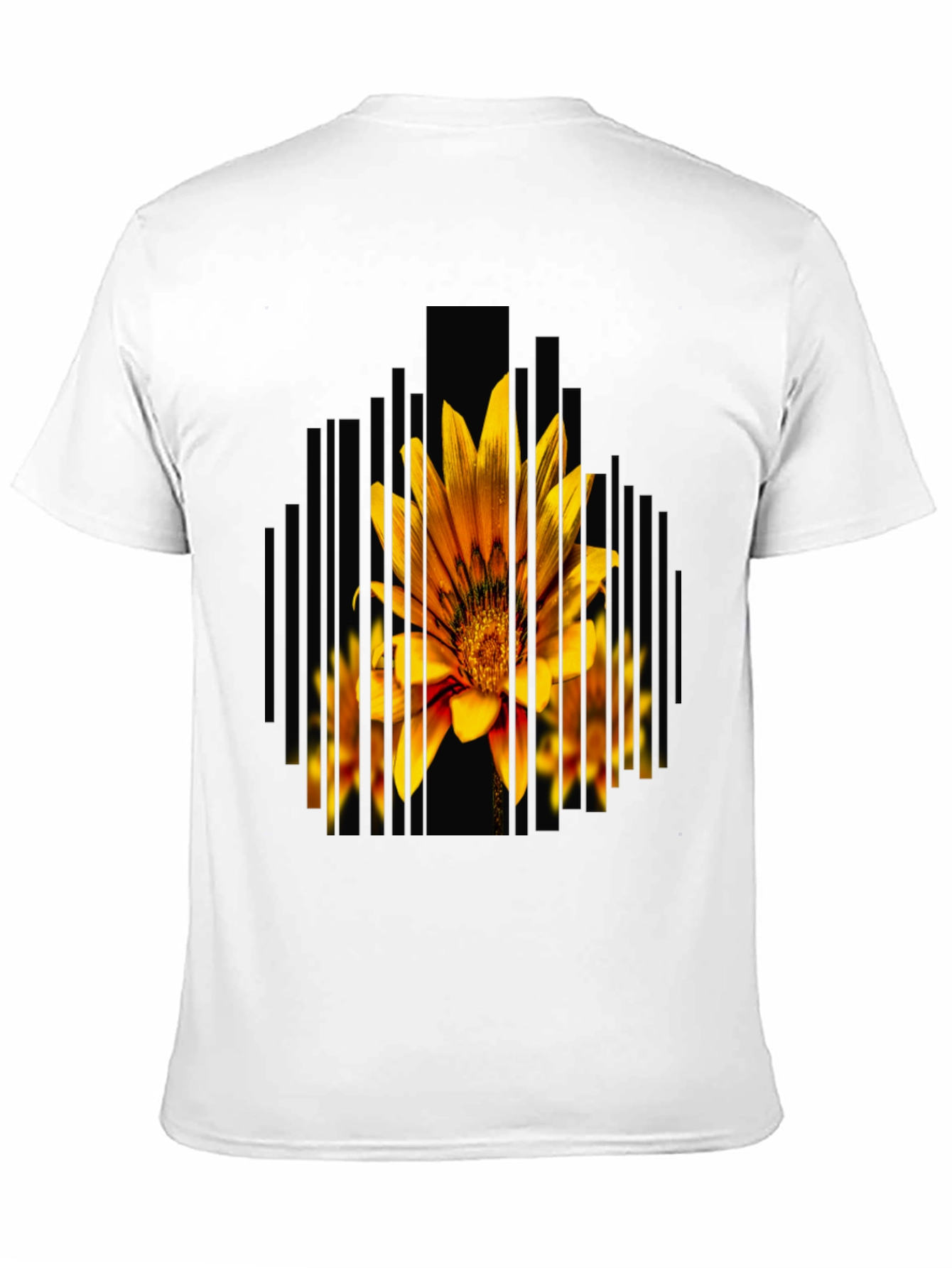 Black Abstract Flower Graphic Print Black Tee view 11