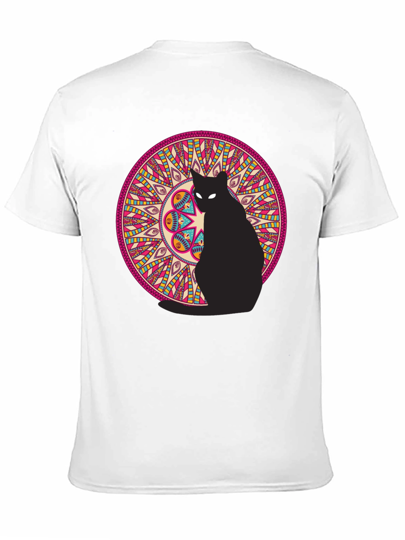 Black Black Cat Mandala Graphic Tee view 11