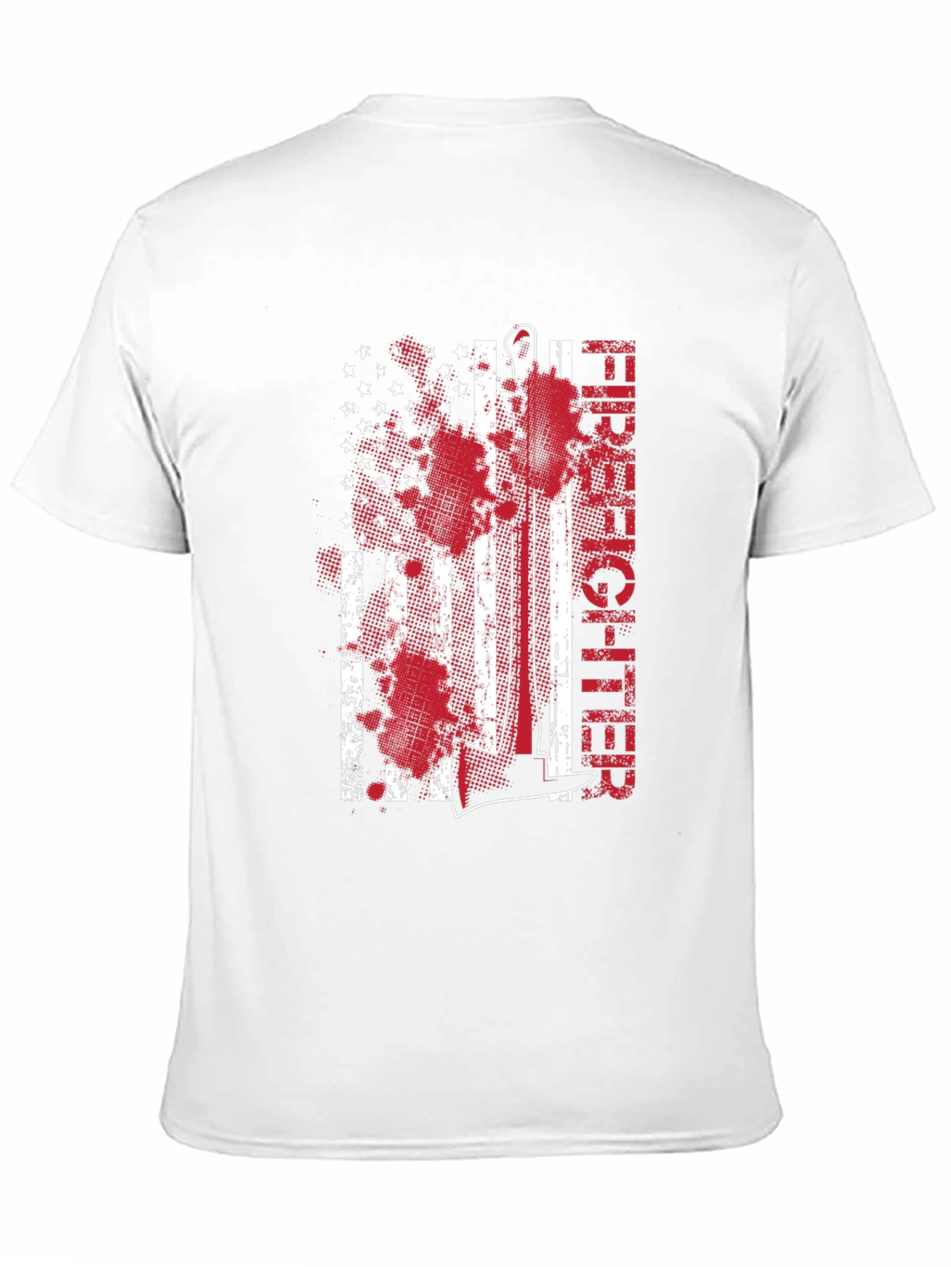 Black Firefighter American Flag Graphic Tee view 11