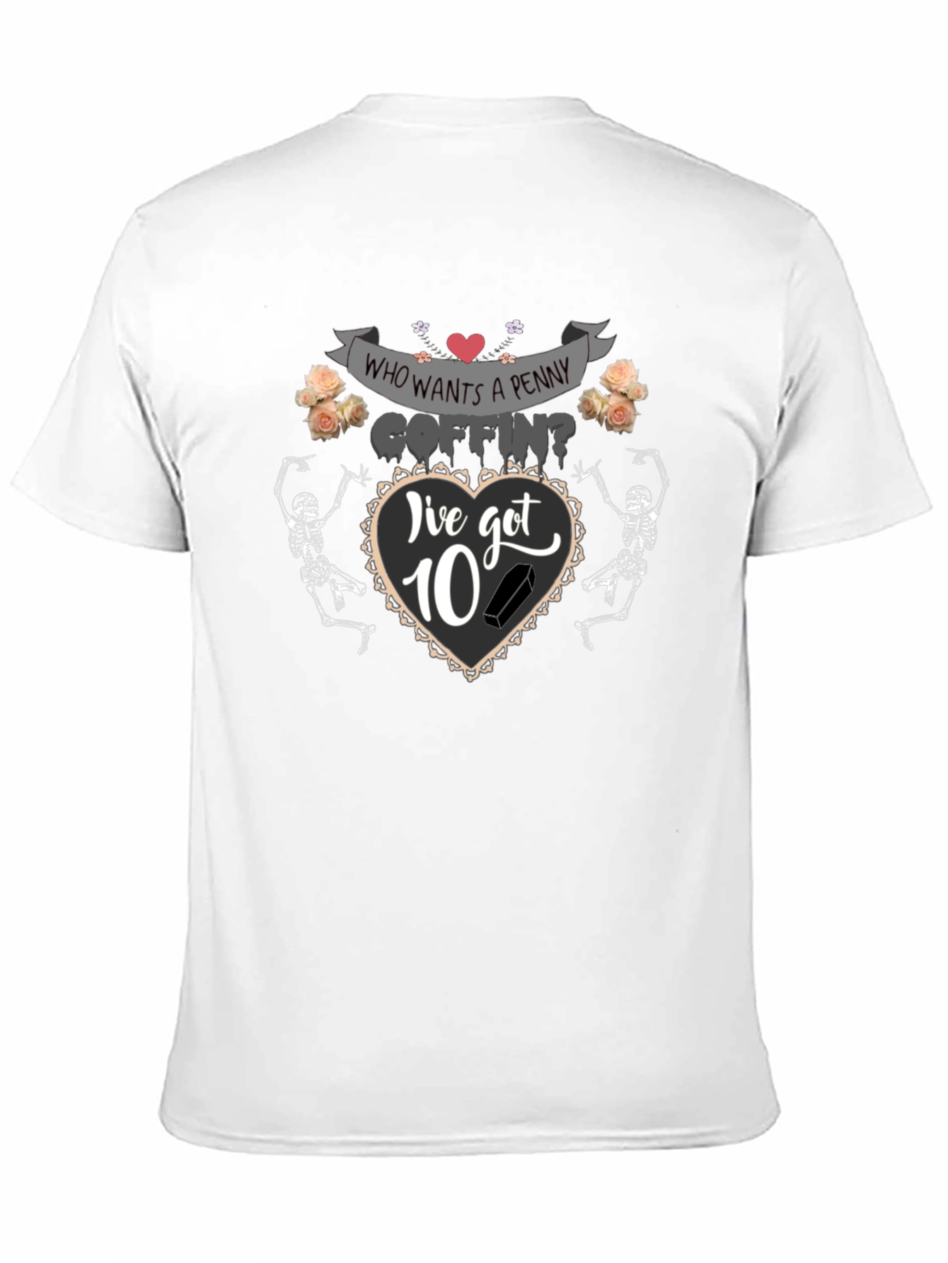 Black Penny Coffin T-Shirt - Halloween Humor Tee view 11