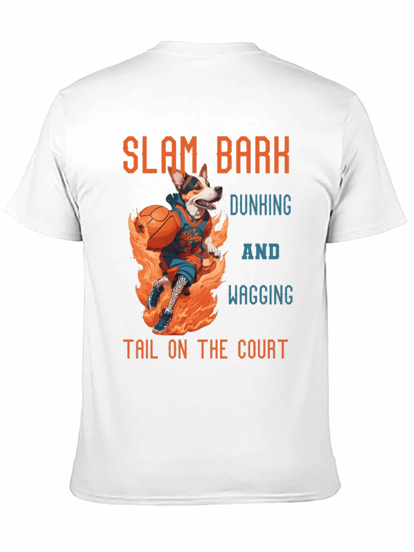 Black Slam Bark Dunking Dog Graphic T-Shirt view 11