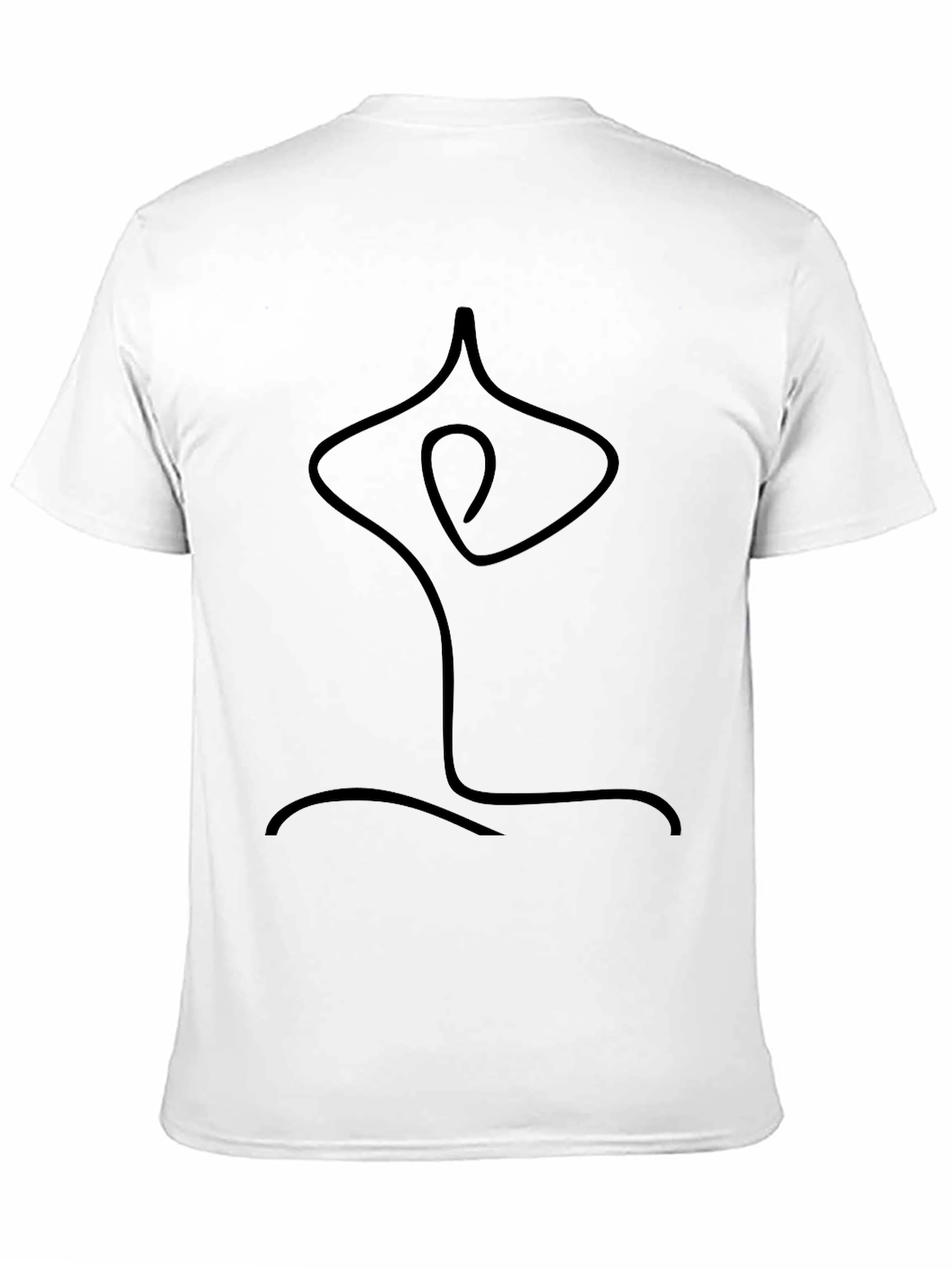 Black Minimalist Yoga Pose Graphic T-Shirt view 11