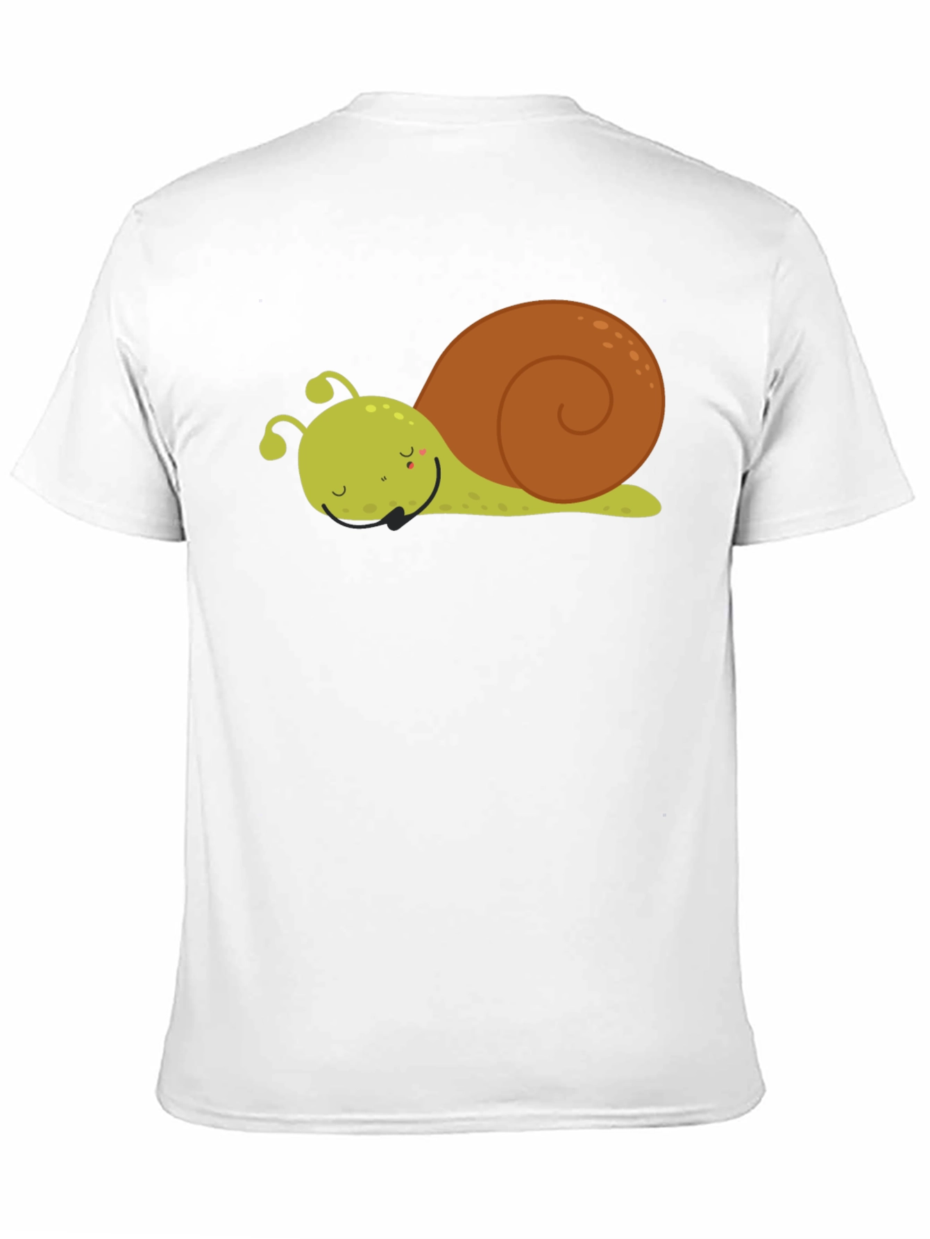 Black Cute Cartoon Snail Graphic Tee - Unisex Black T-Shirt view 11