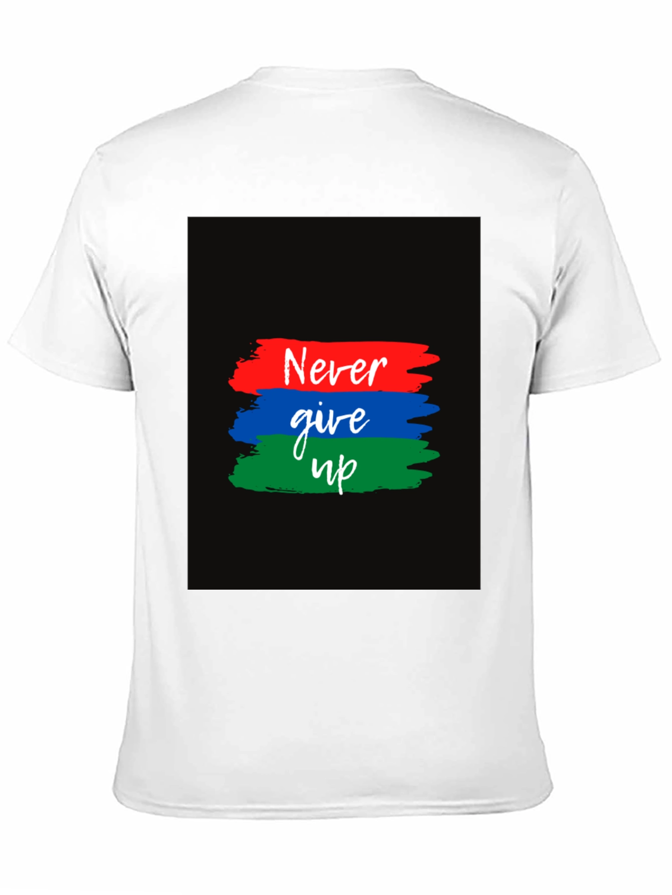 Black Never Give Up Graphic T-Shirt view 11