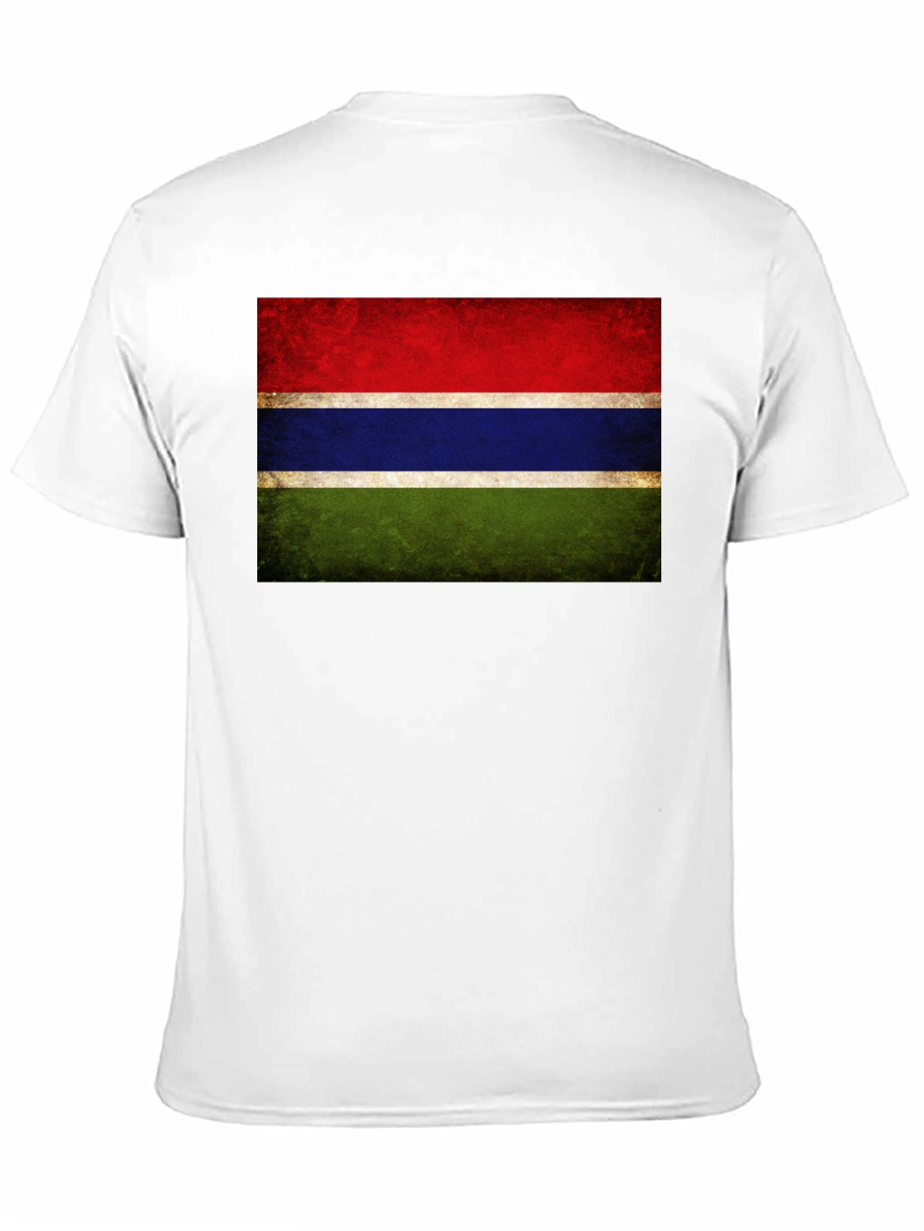 Gambia Flag Graphic Tee - Black Cotton Casual Shirt - 11