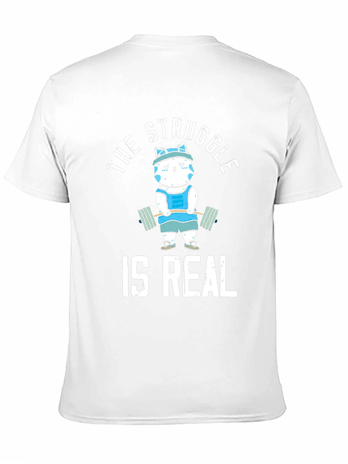 Funny Workout Cat T-Shirt - The Struggle Is Real Tee - 11