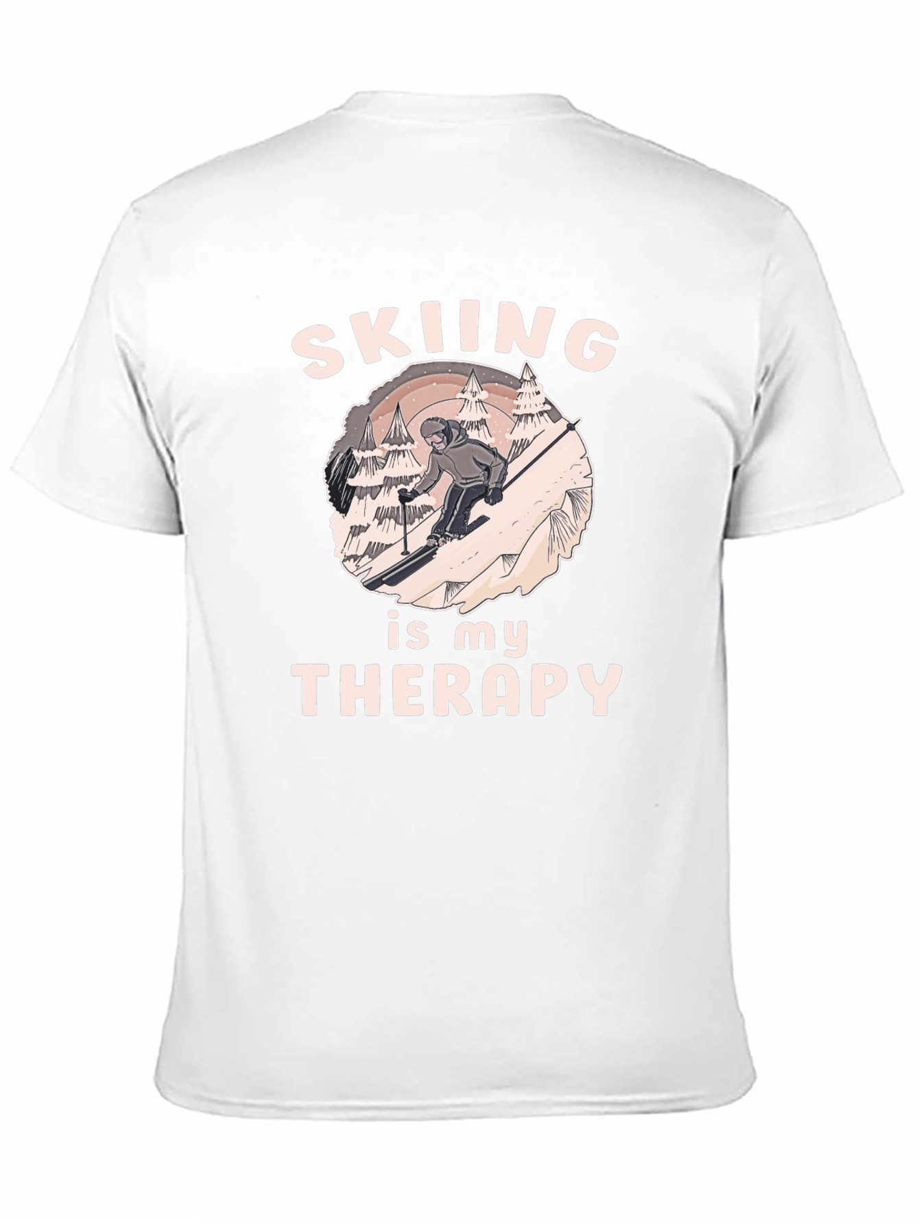 Black Skiing Therapy T-Shirt - Winter Sport Apparel view 11
