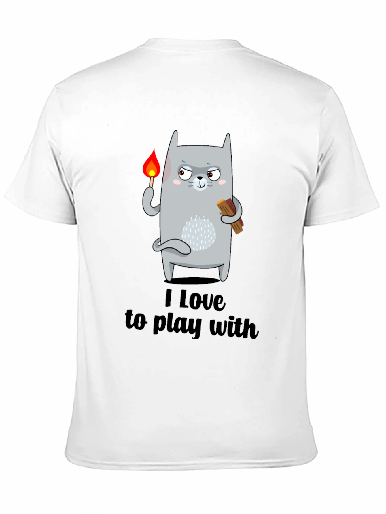 Black I Love To Play With Funny Cat T-Shirt view 11
