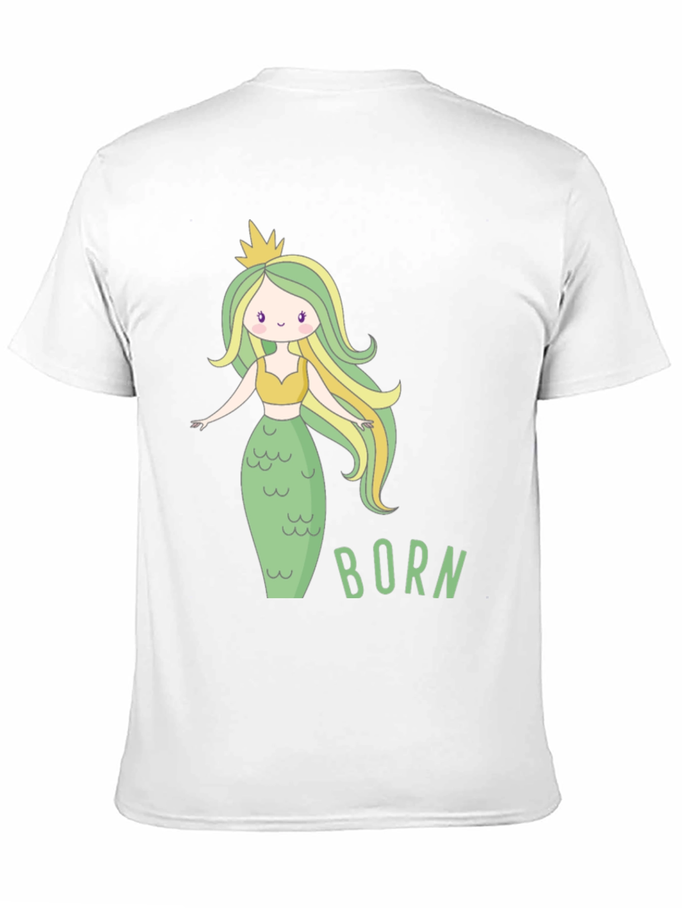 Black Mermaid Born T-Shirt - Cute Cartoon Graphic Tee view 11