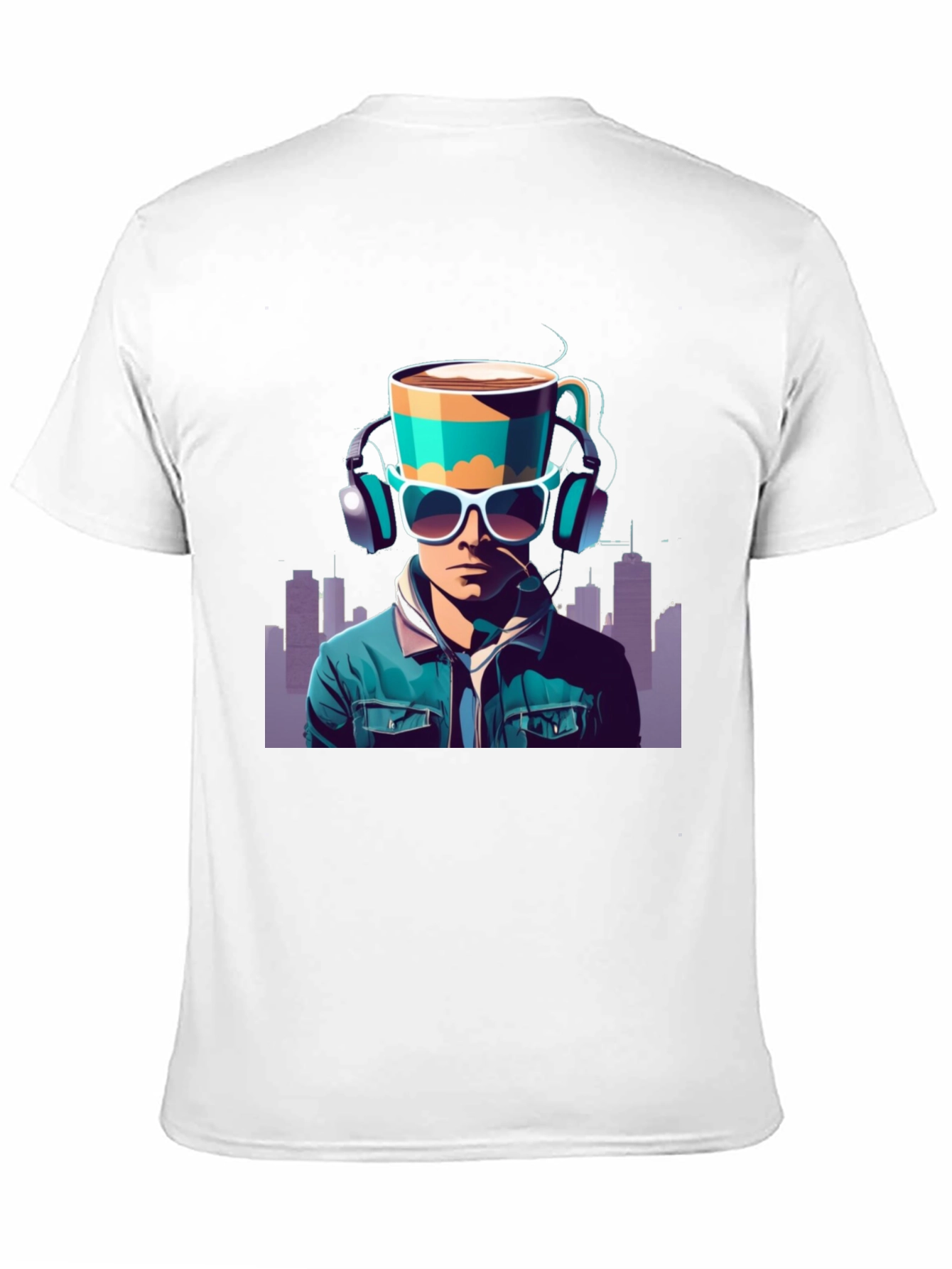 Black Coffee Headphone Man Graphic Tee view 11