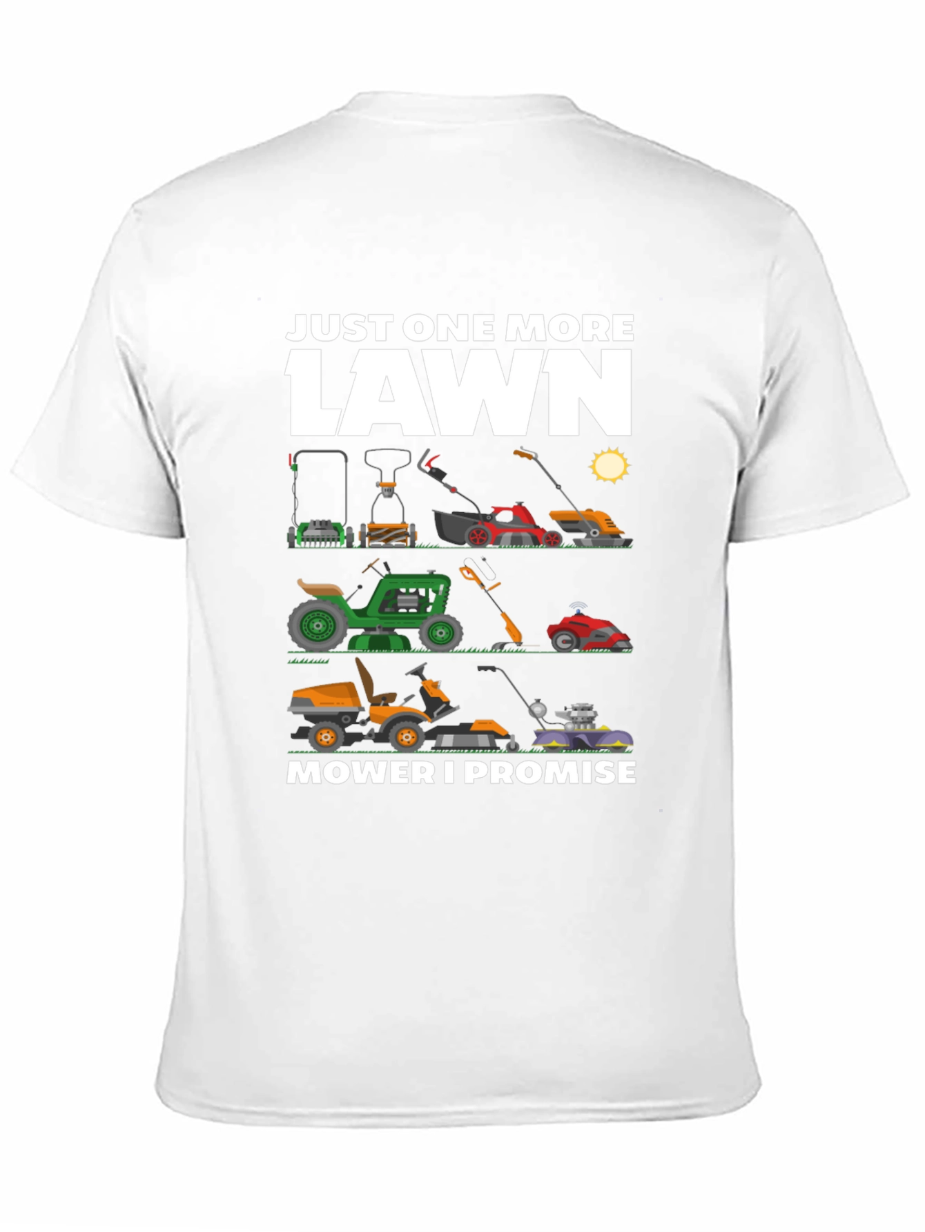 Black Just One More Lawn Mower T-Shirt view 11