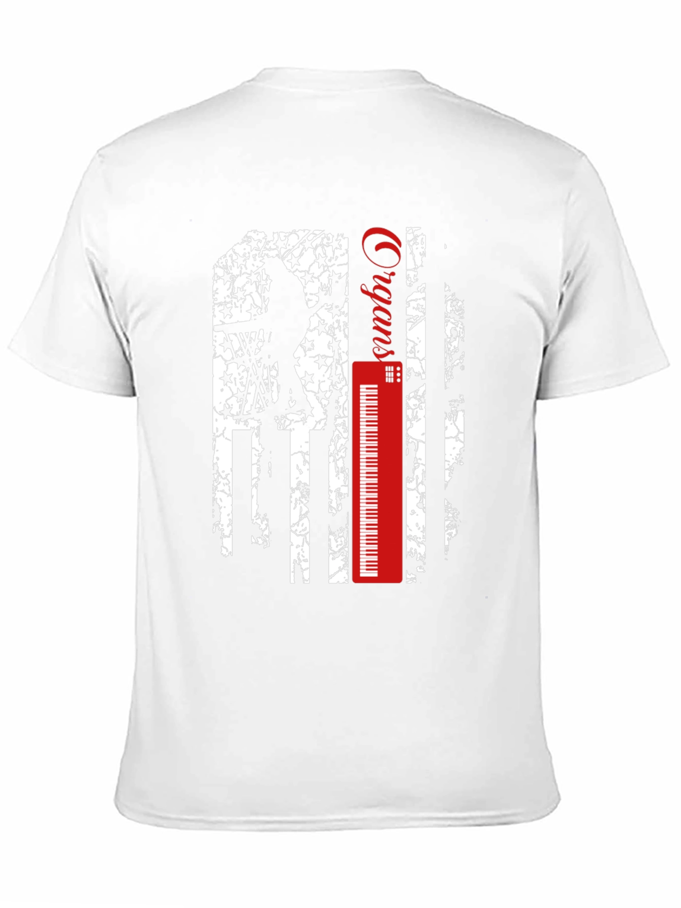 Black Musical Patriot Tee: Organs American Flag Design view 11