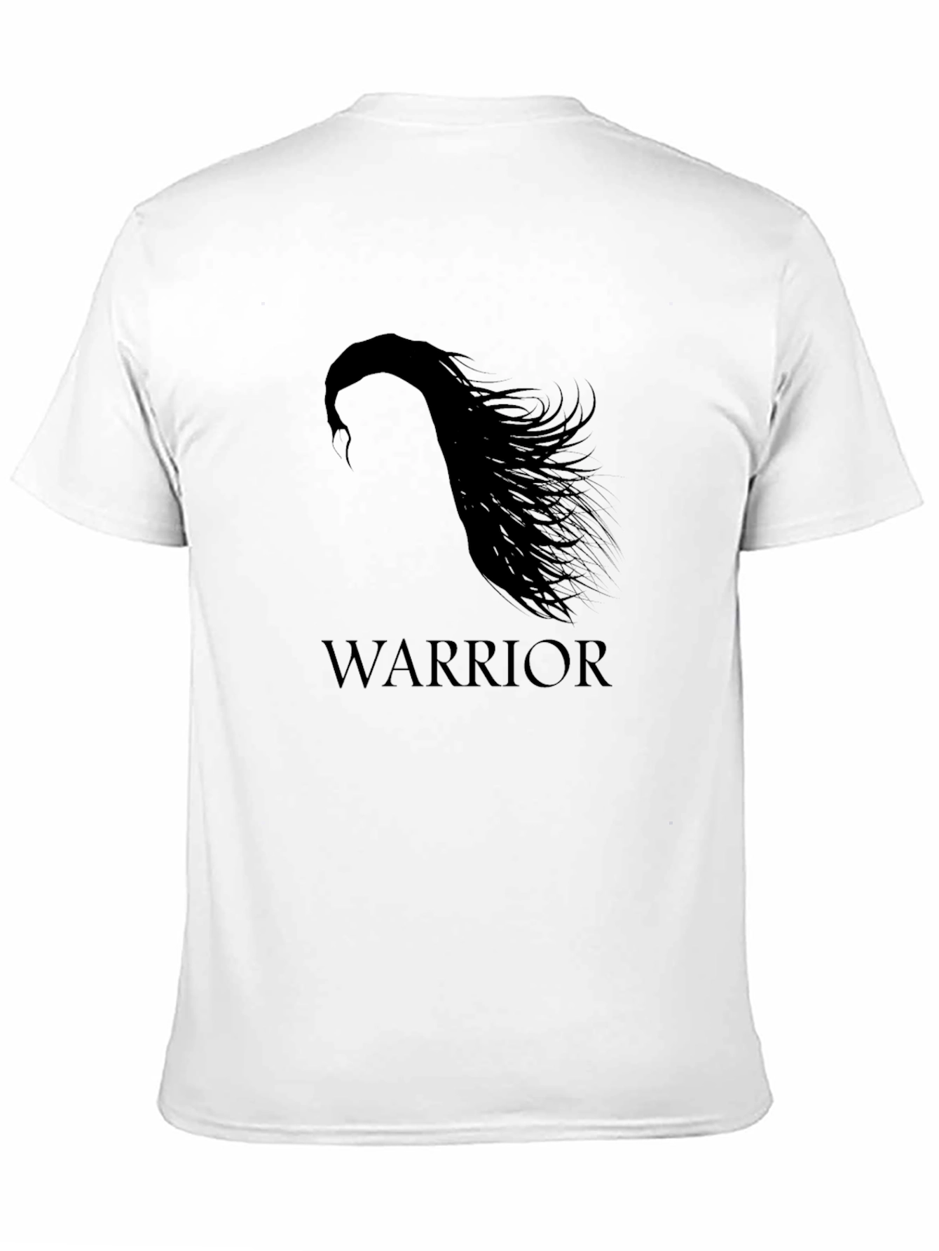Black Warrior Silhouette Graphic Black T-Shirt view 11