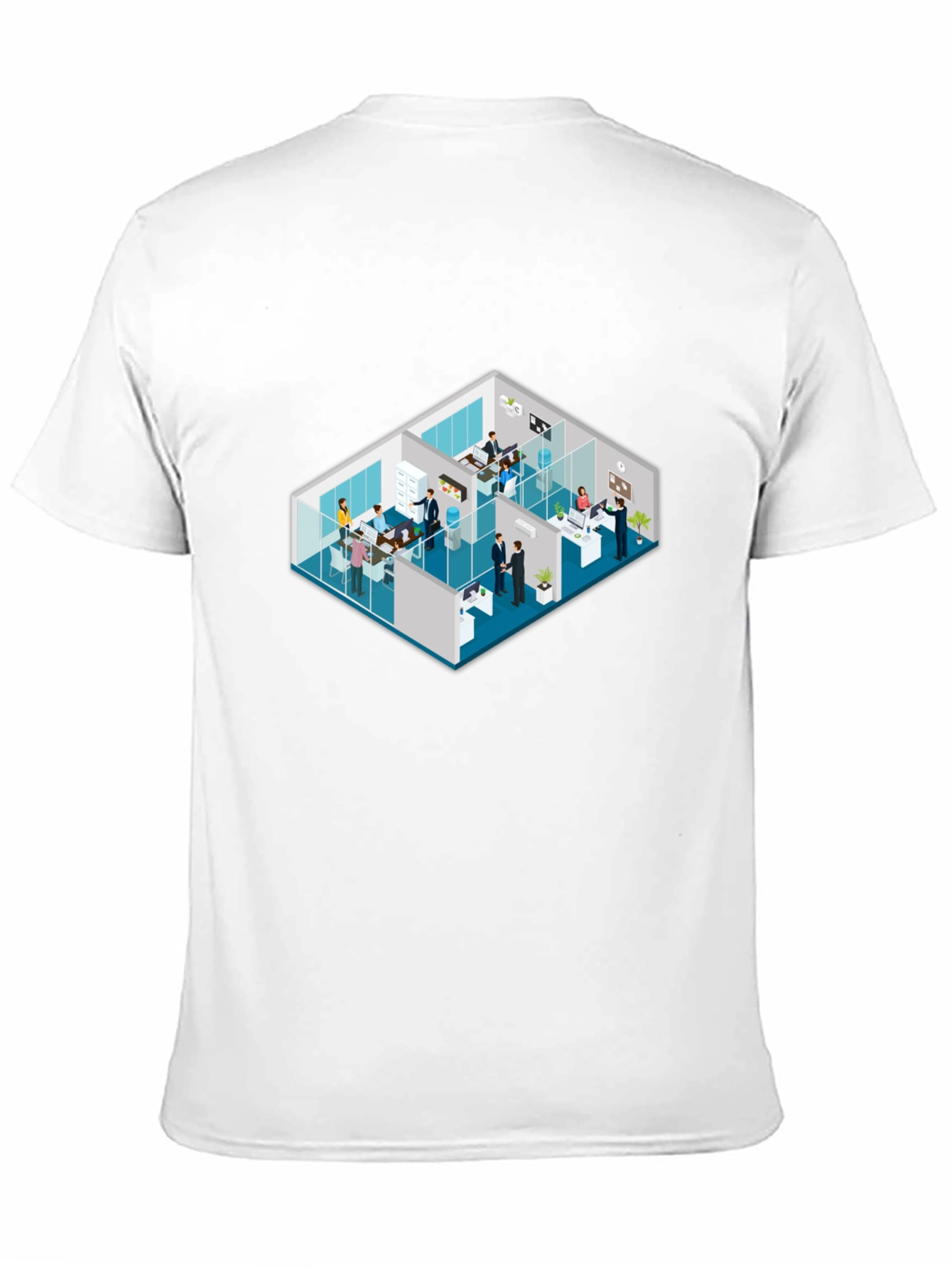 Isometric Office Black T-Shirt - 11
