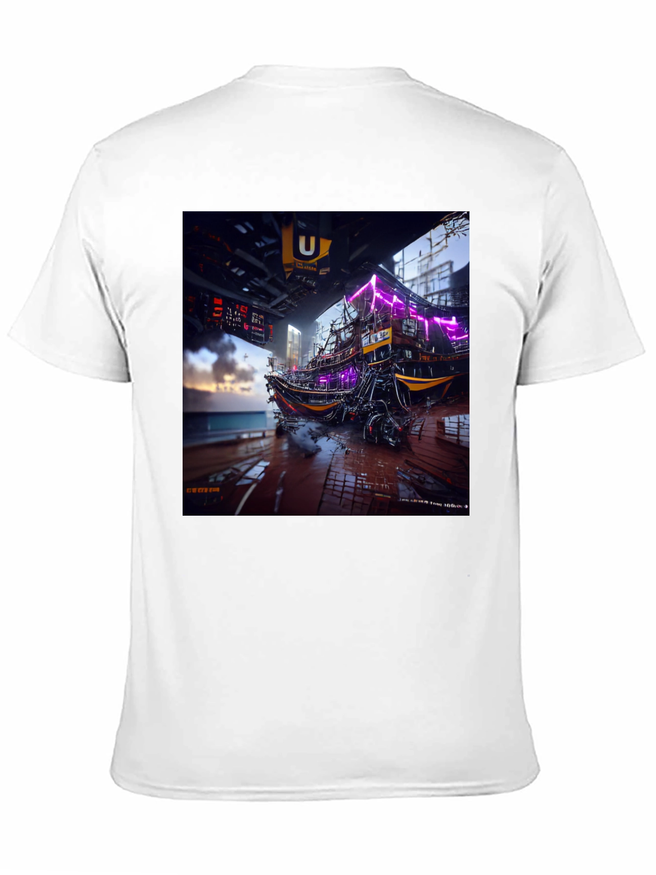 Black Cyberpunk Boat T-Shirt view 11