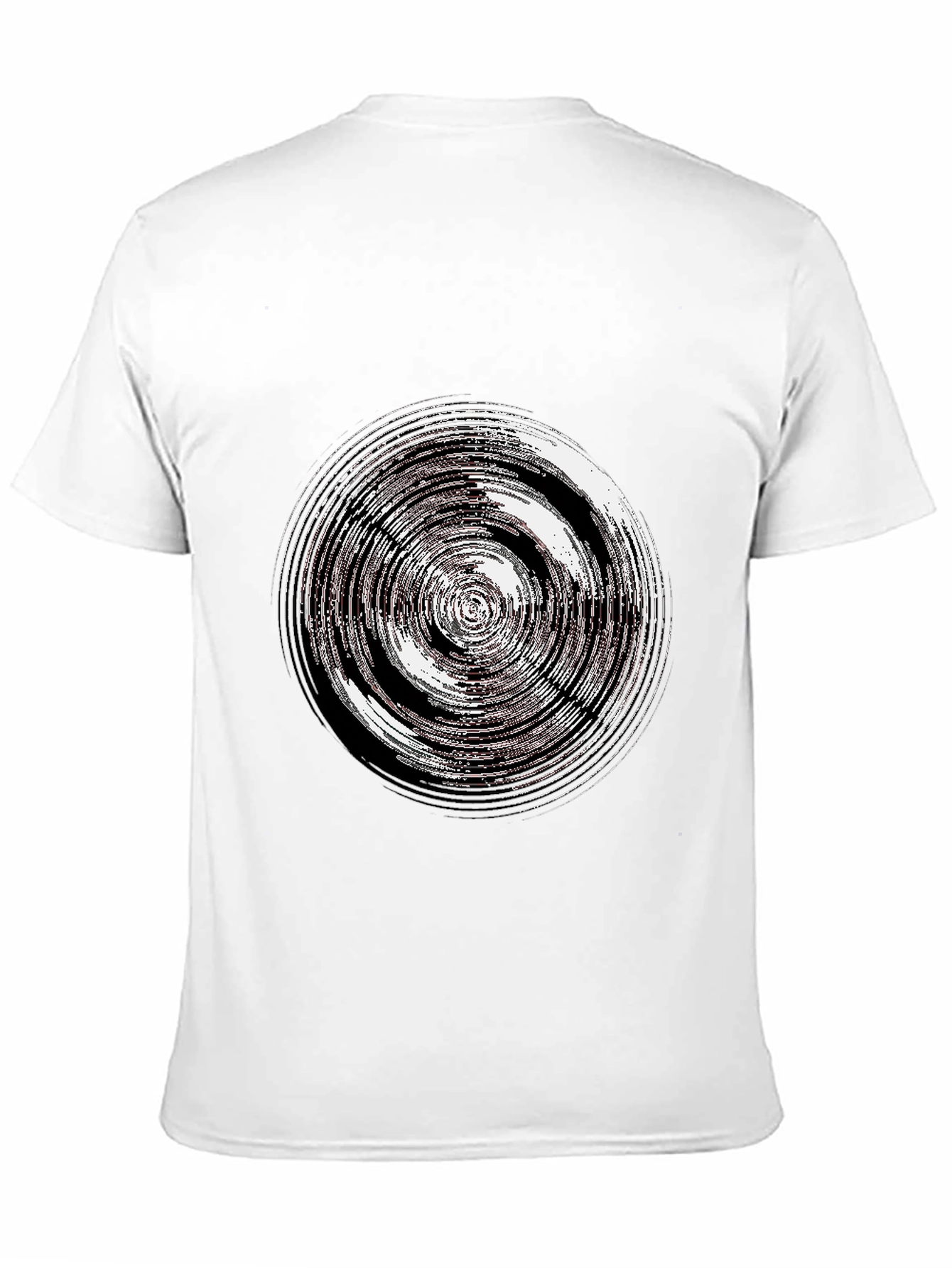 Abstract Circle Graphic Tee - Casual Black T-Shirt - 11