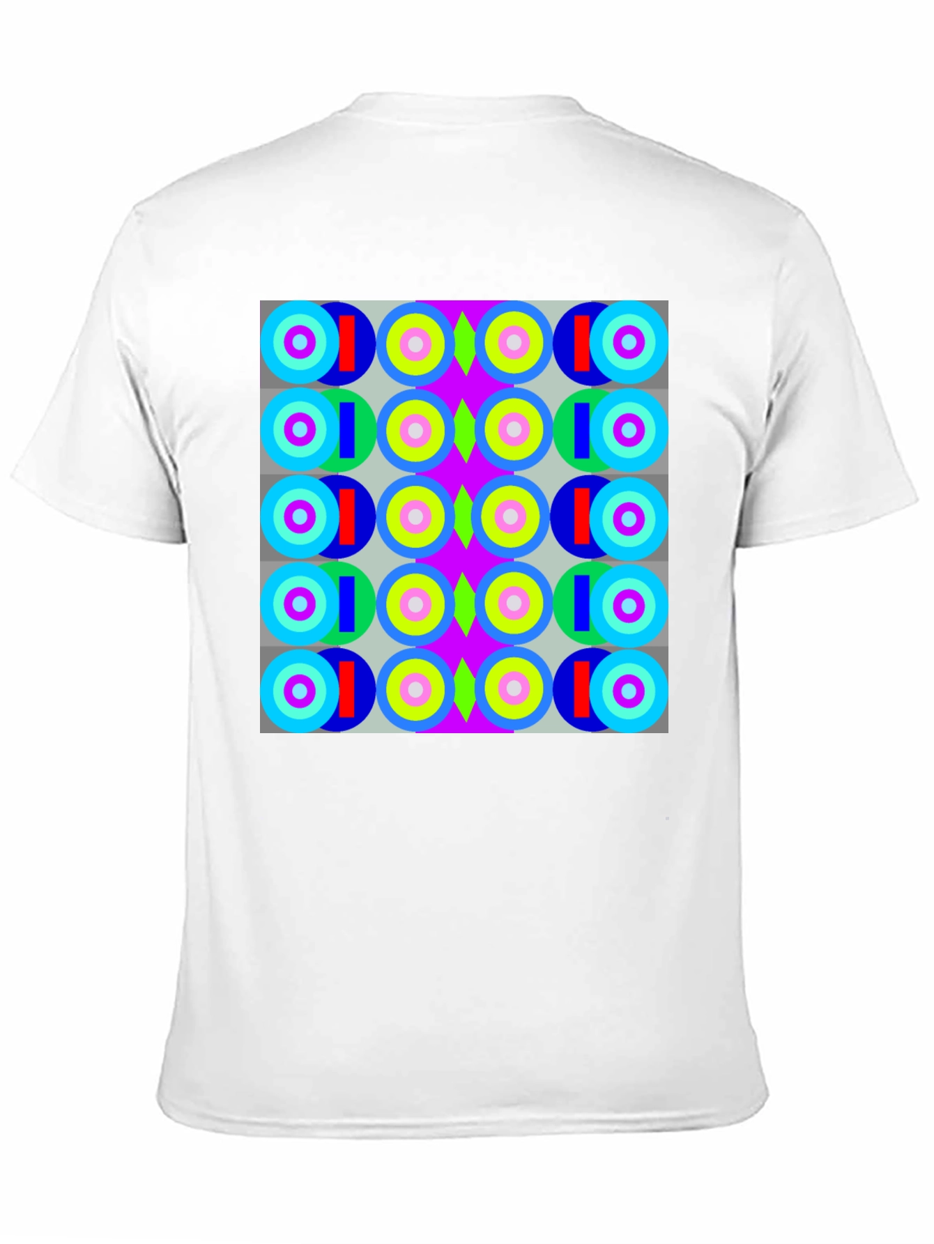 Black Retro Geometric Pattern T-Shirt view 11