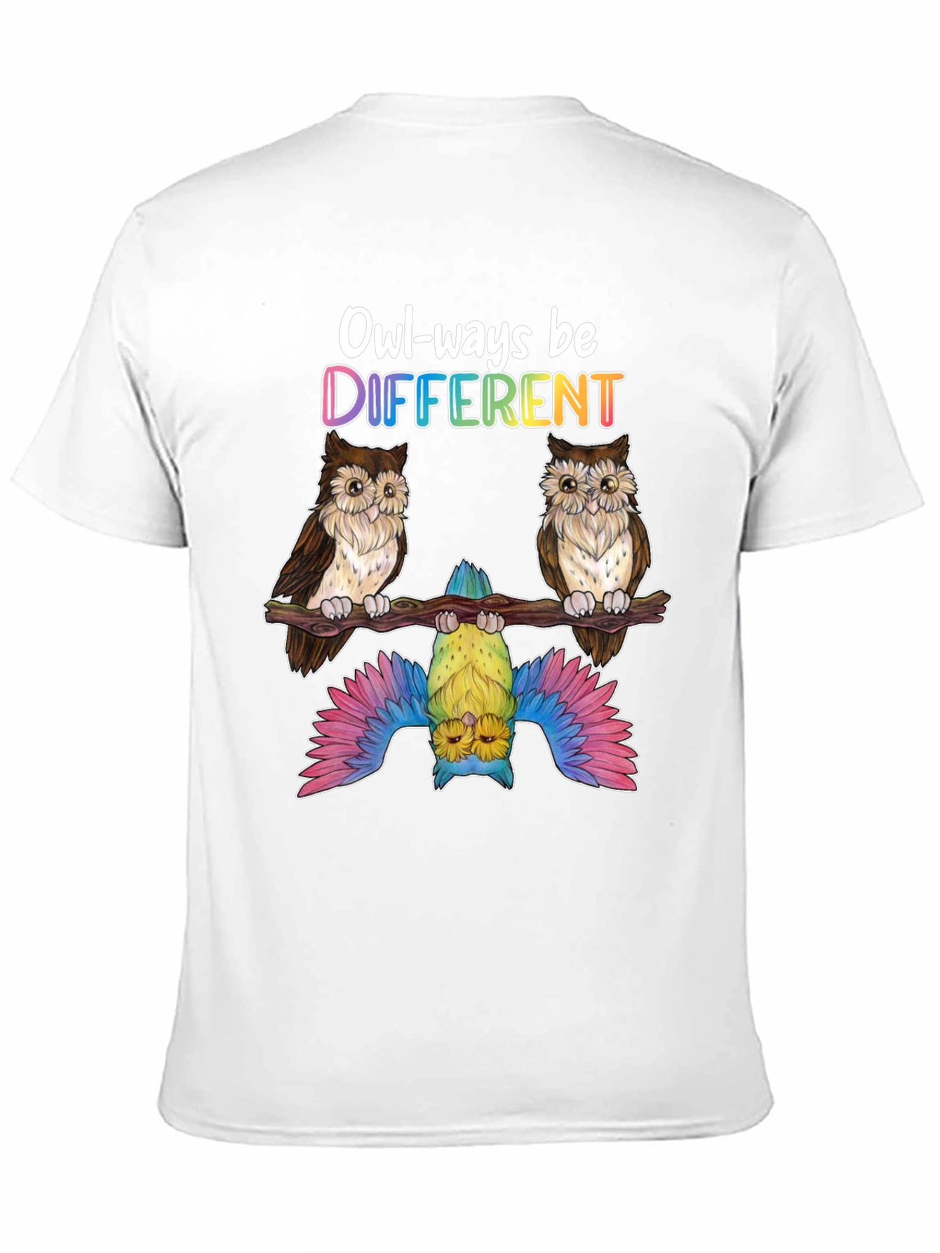 Black Owl-ways Be Different Graphic T-Shirt view 11