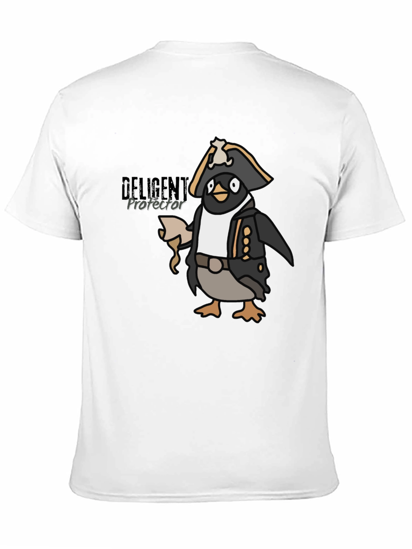 Black Pirate Penguin Graphic Tee - Black Cotton T-Shirt view 11
