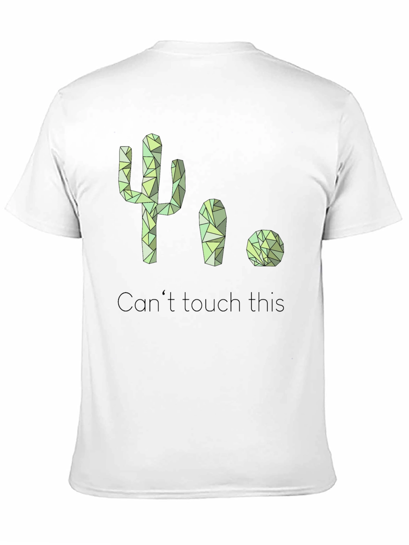Black Cactus Geometric Design T-Shirt view 11