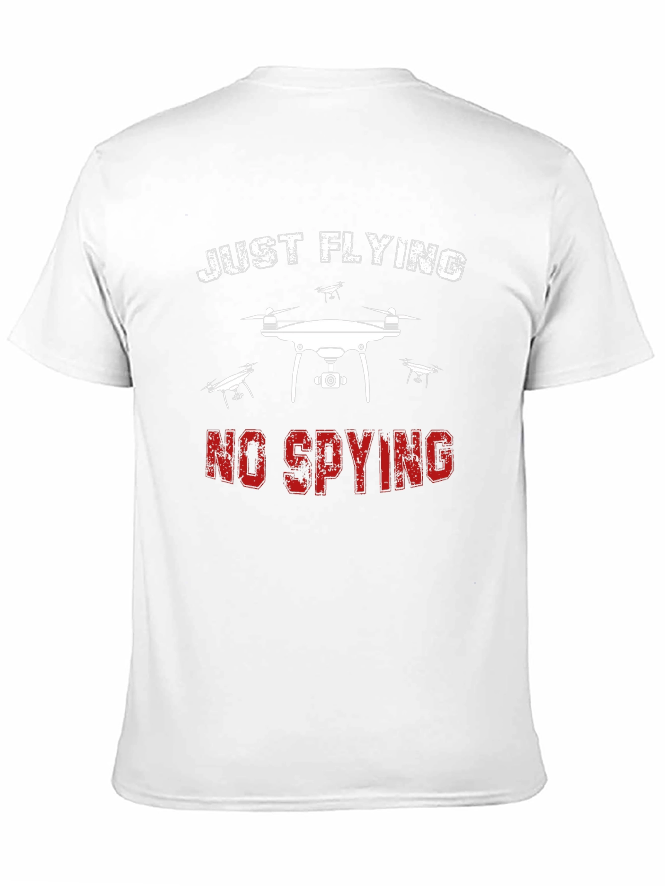 Black Just Flying No Spying Drone Graphic Tee - Black view 11