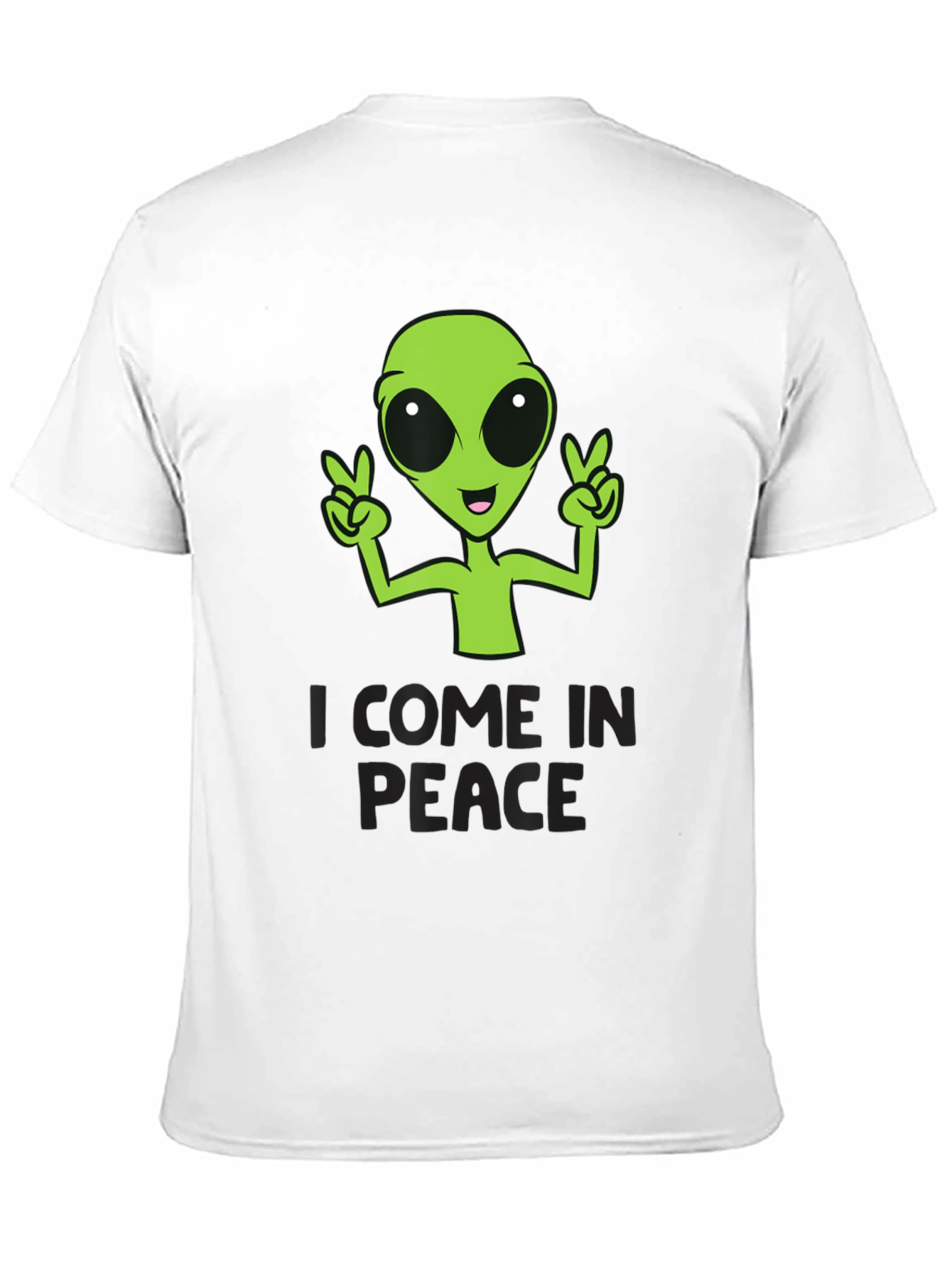 Black I Come In Peace Alien Graphic T-Shirt view 11