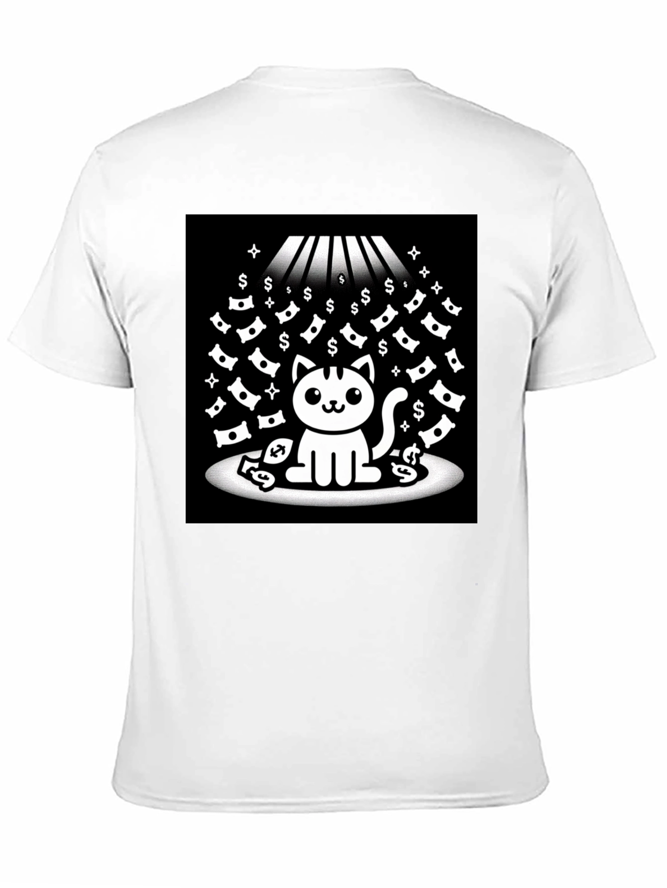 Black Lucky Cat T-Shirt - Money Rain view 11