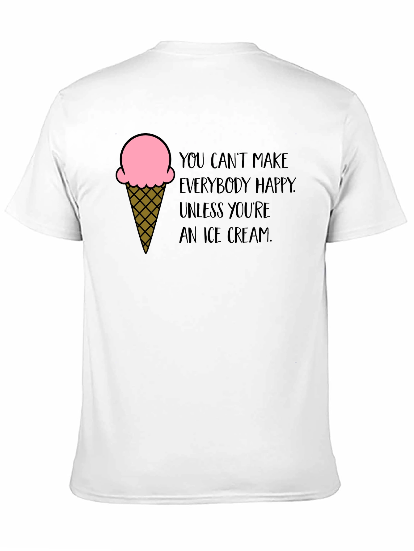 Black Ice Cream Quote Black T-Shirt view 11
