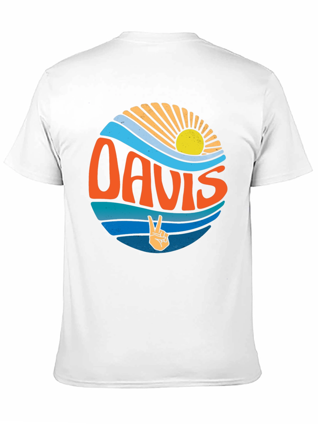 Black Davis Peace Sign Retro T-Shirt view 11